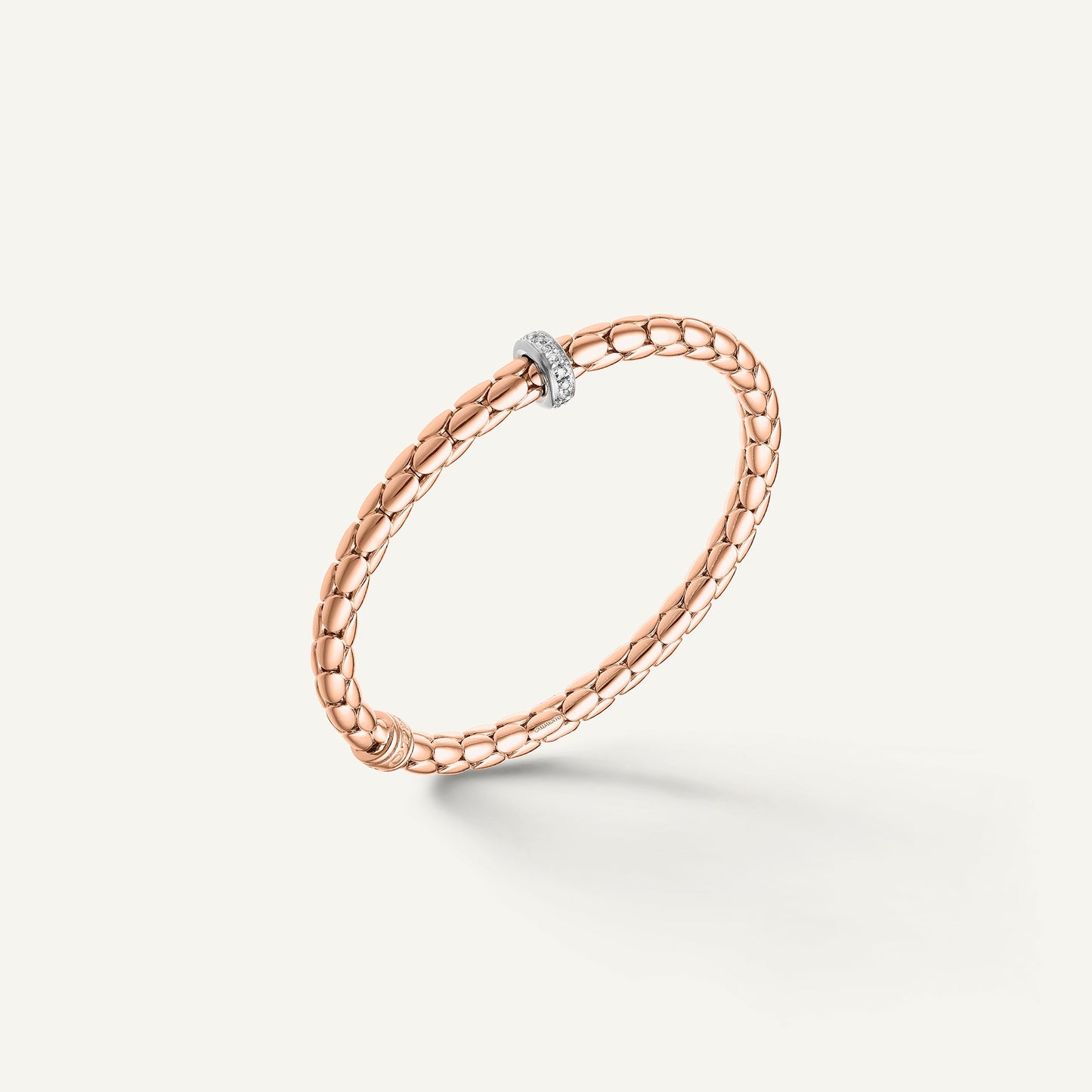 Bracciale flessibile in oro e diamanti