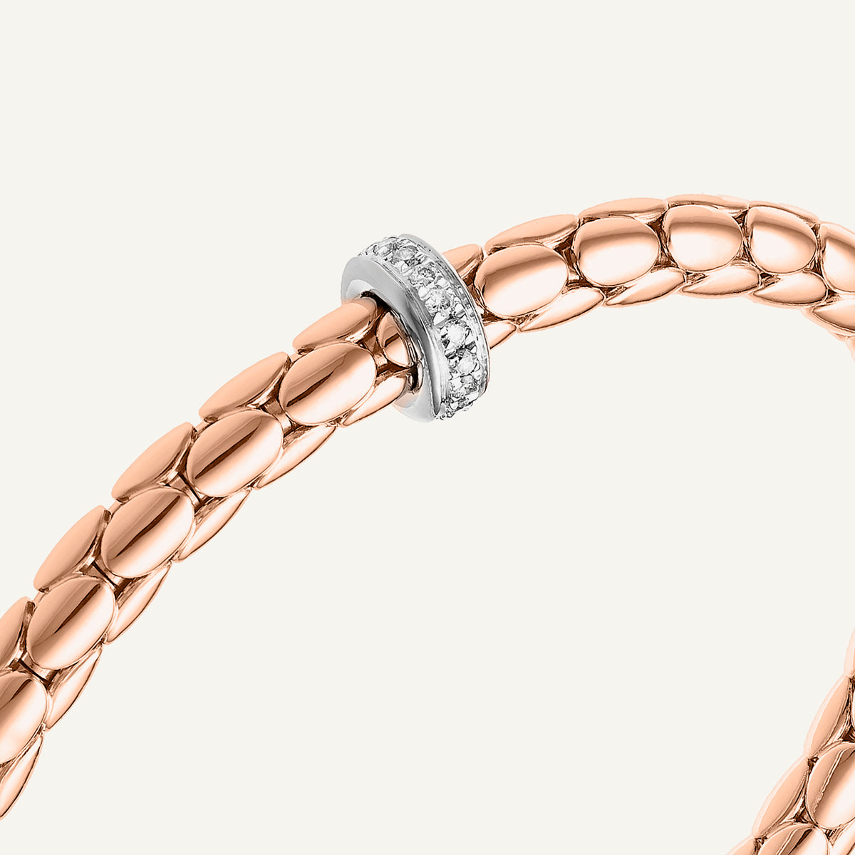 Bracciale flessibile in oro e diamanti