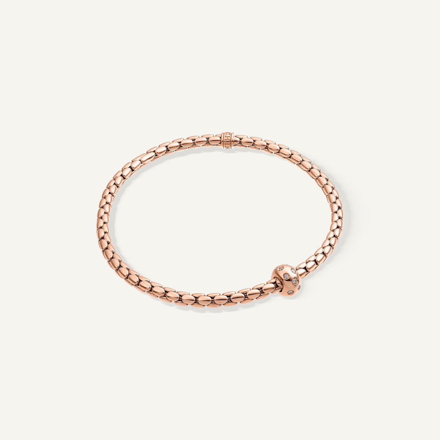 Bracciale flessibile in oro e diamanti