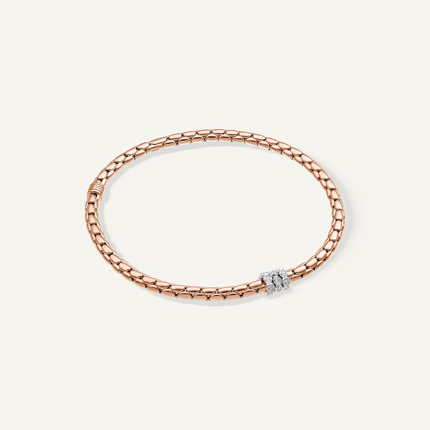 Bracciale flessibile in oro e diamanti