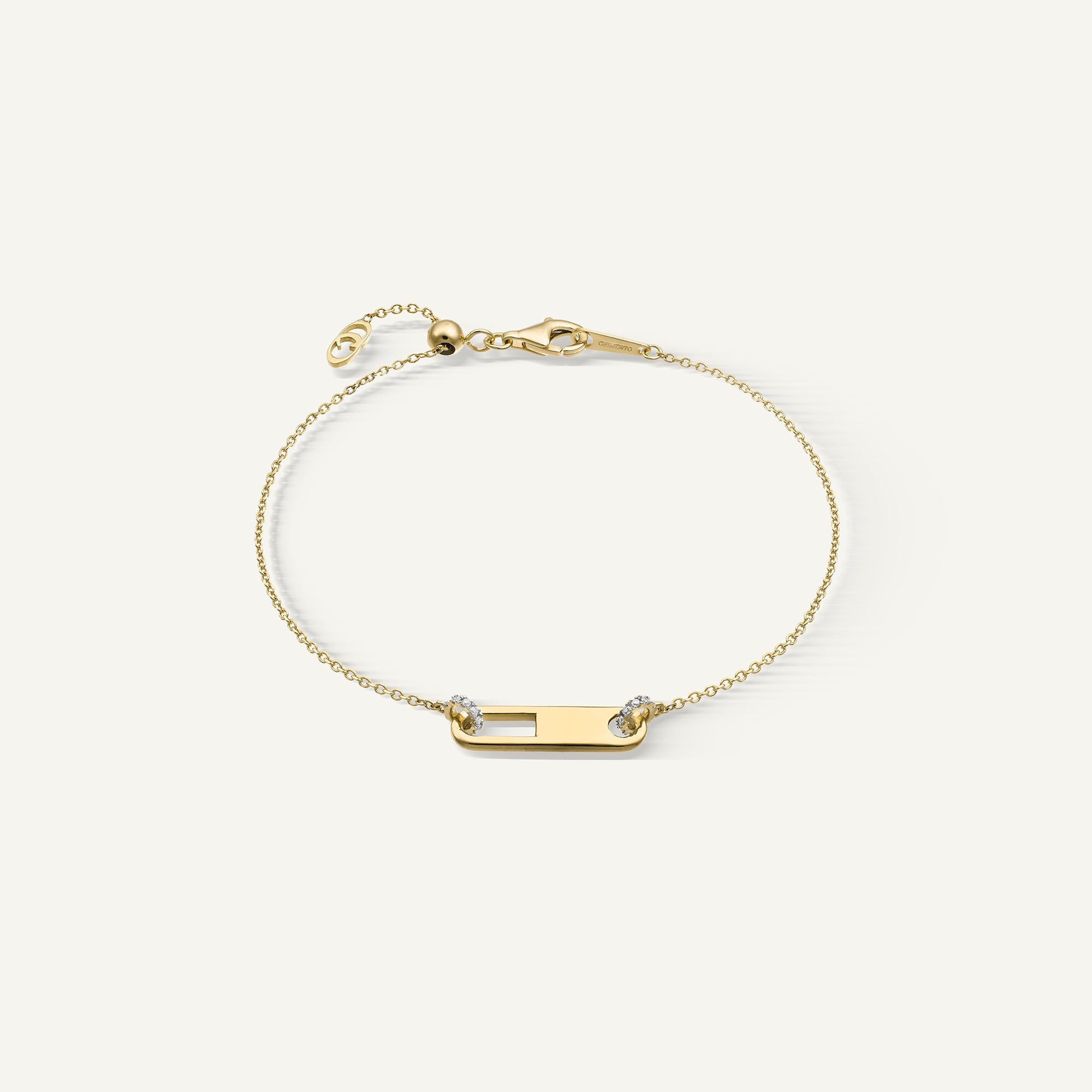 Gold bracelet with diamonds