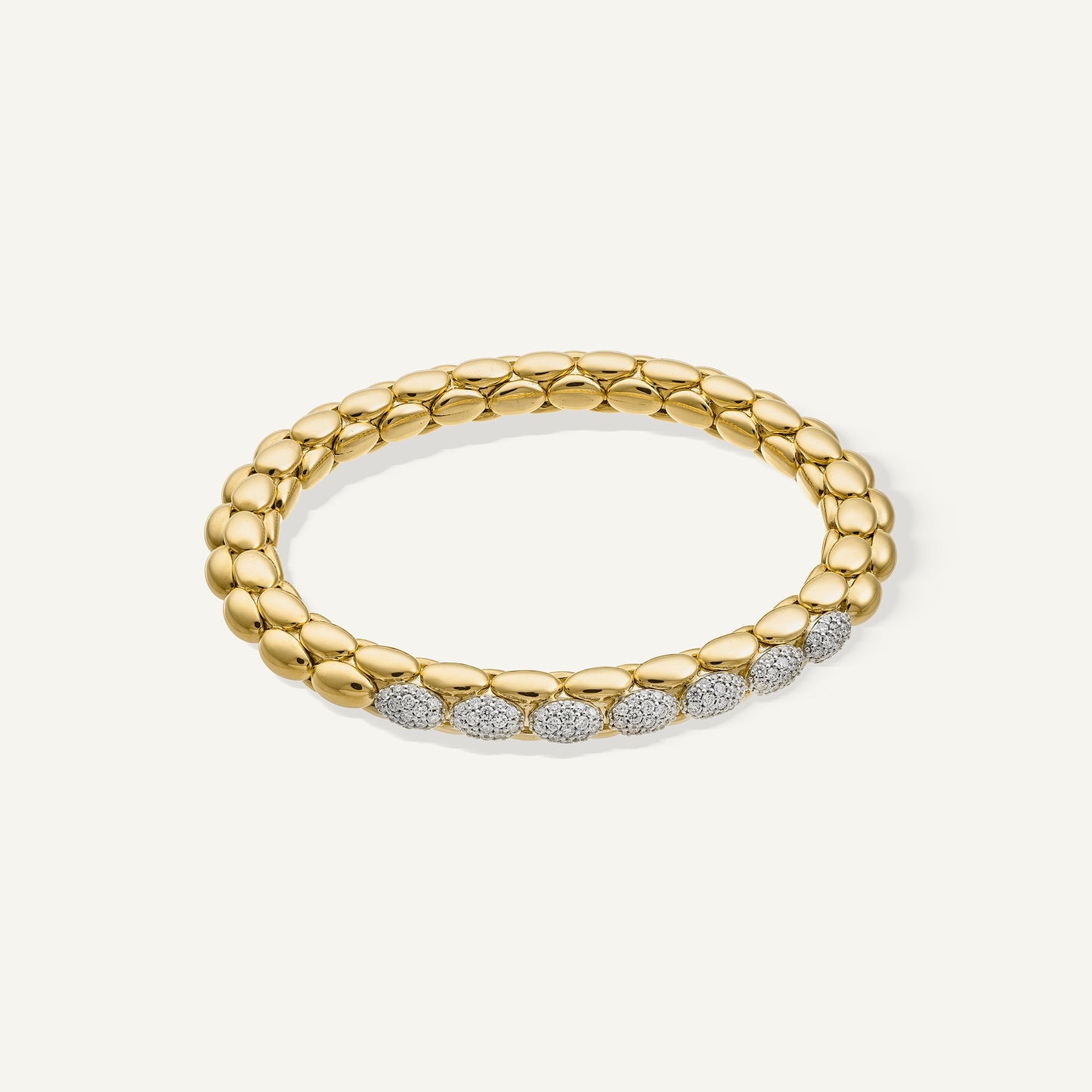 Bracciale flessibile in oro e diamanti