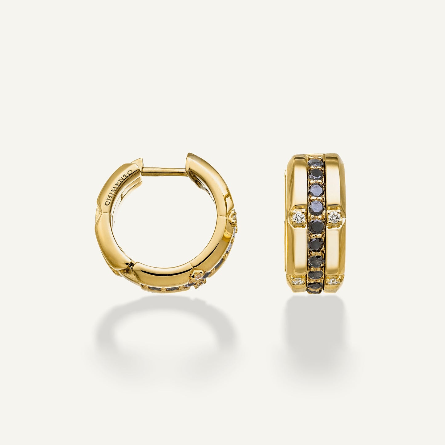 Orecchini in oro con diamanti e gemme colorate