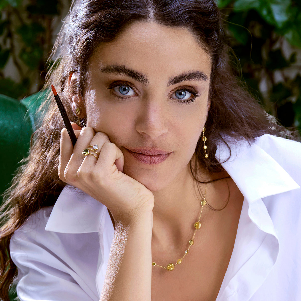 Gold earrings