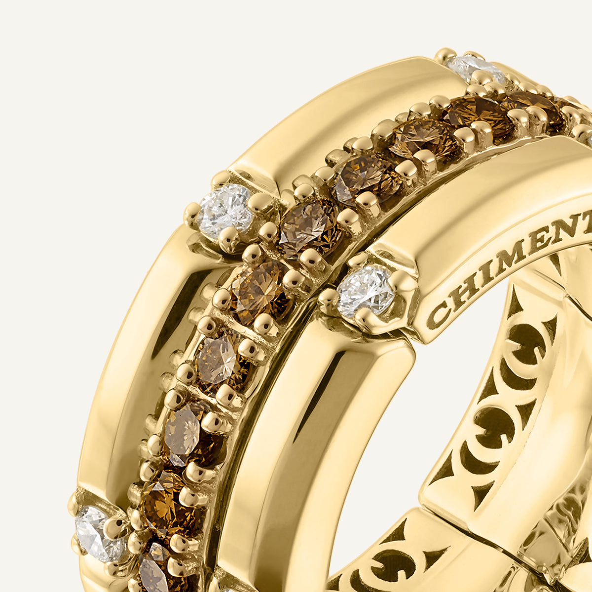 Gold ring with diamonds and colored gemstones