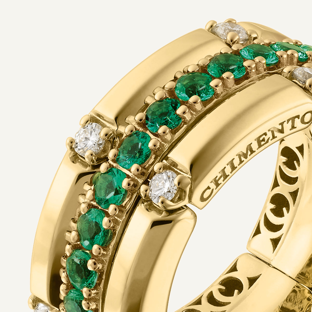 Gold ring with diamonds and colored gemstones