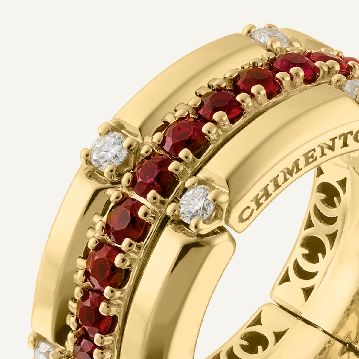 Gold ring with diamonds and colored gemstones