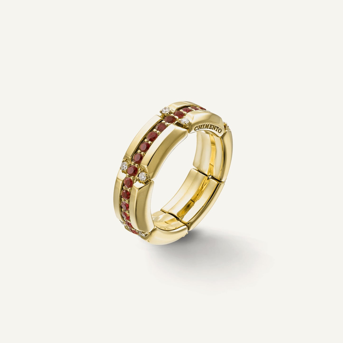 Anello in oro con diamanti e gemme colorate