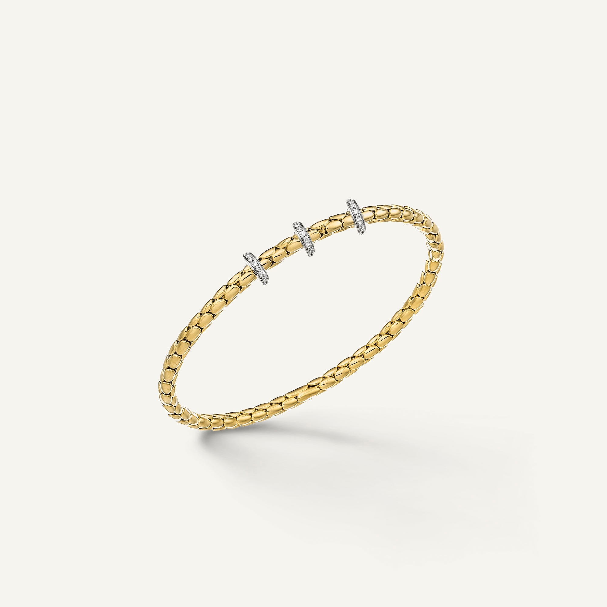 Bracciale flessibile in oro e diamanti