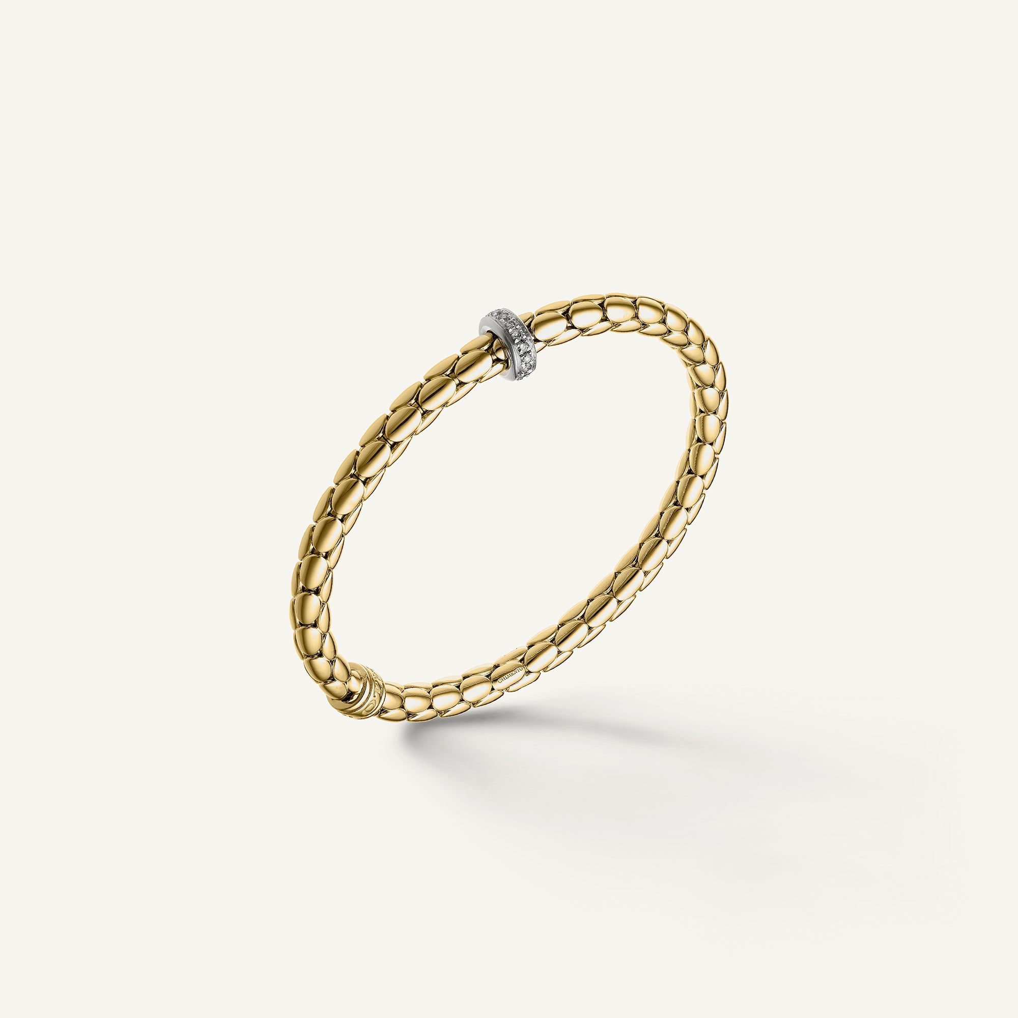 Bracciale flessibile in oro e diamanti