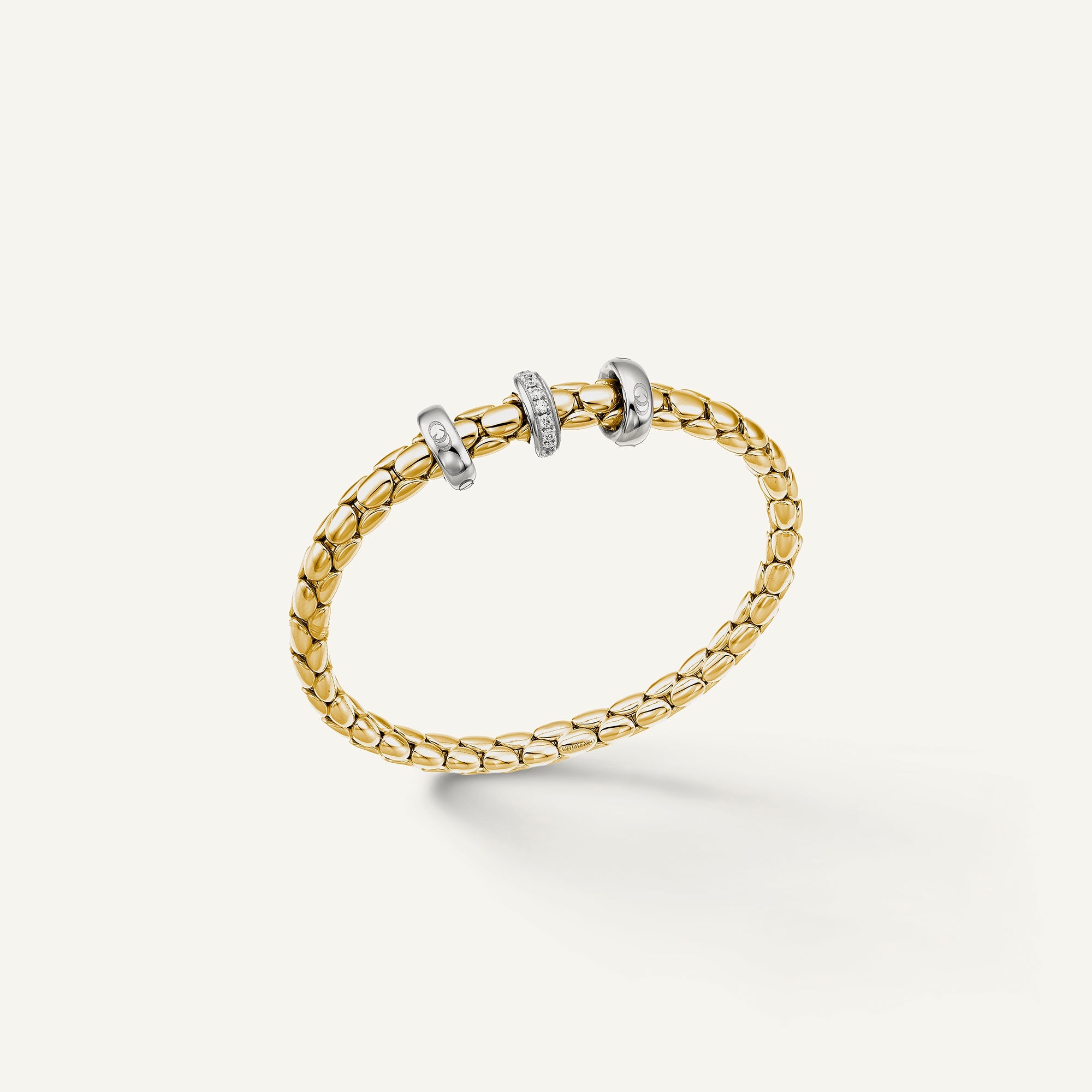 Bracciale flessibile in oro e diamanti