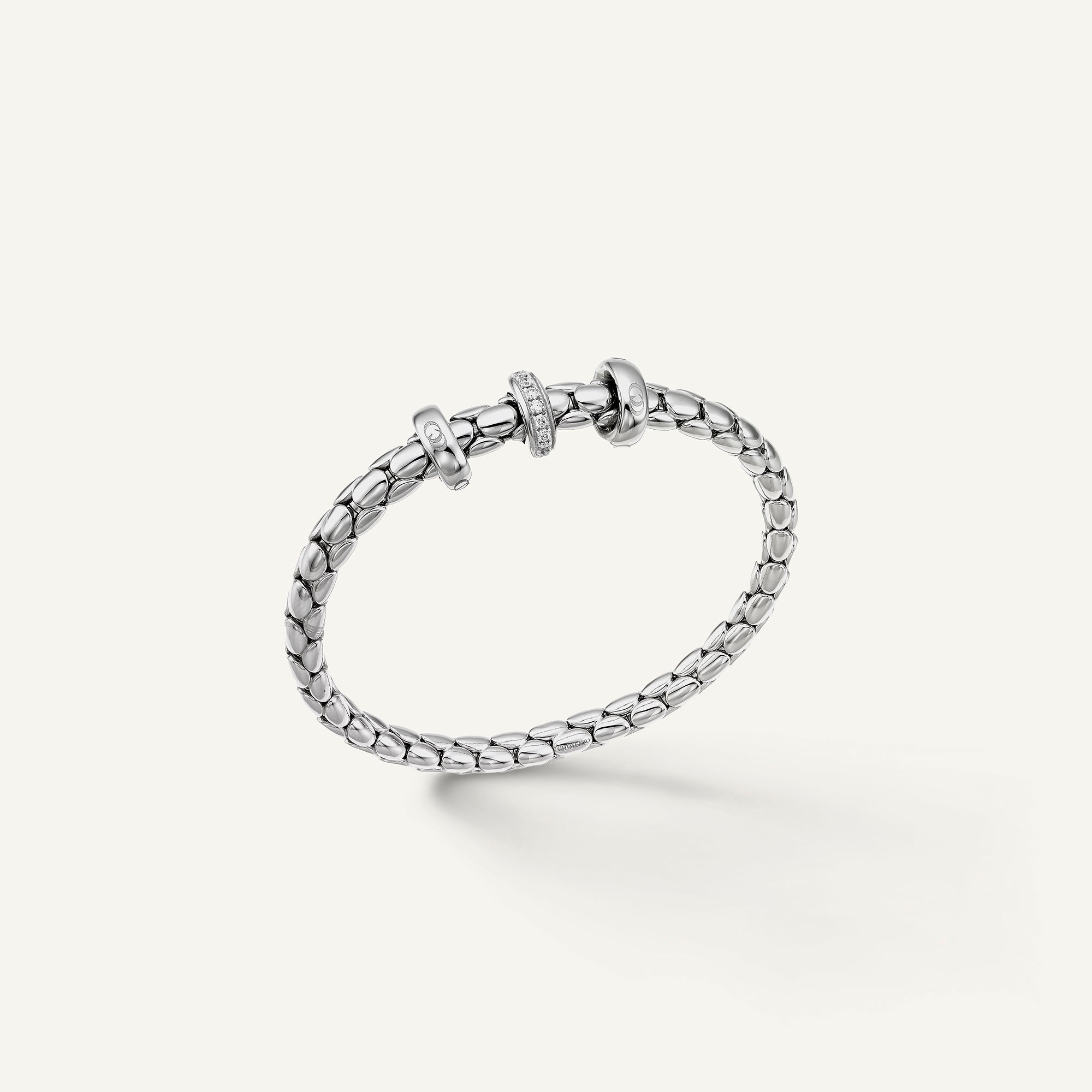 Bracciale flessibile in oro e diamanti