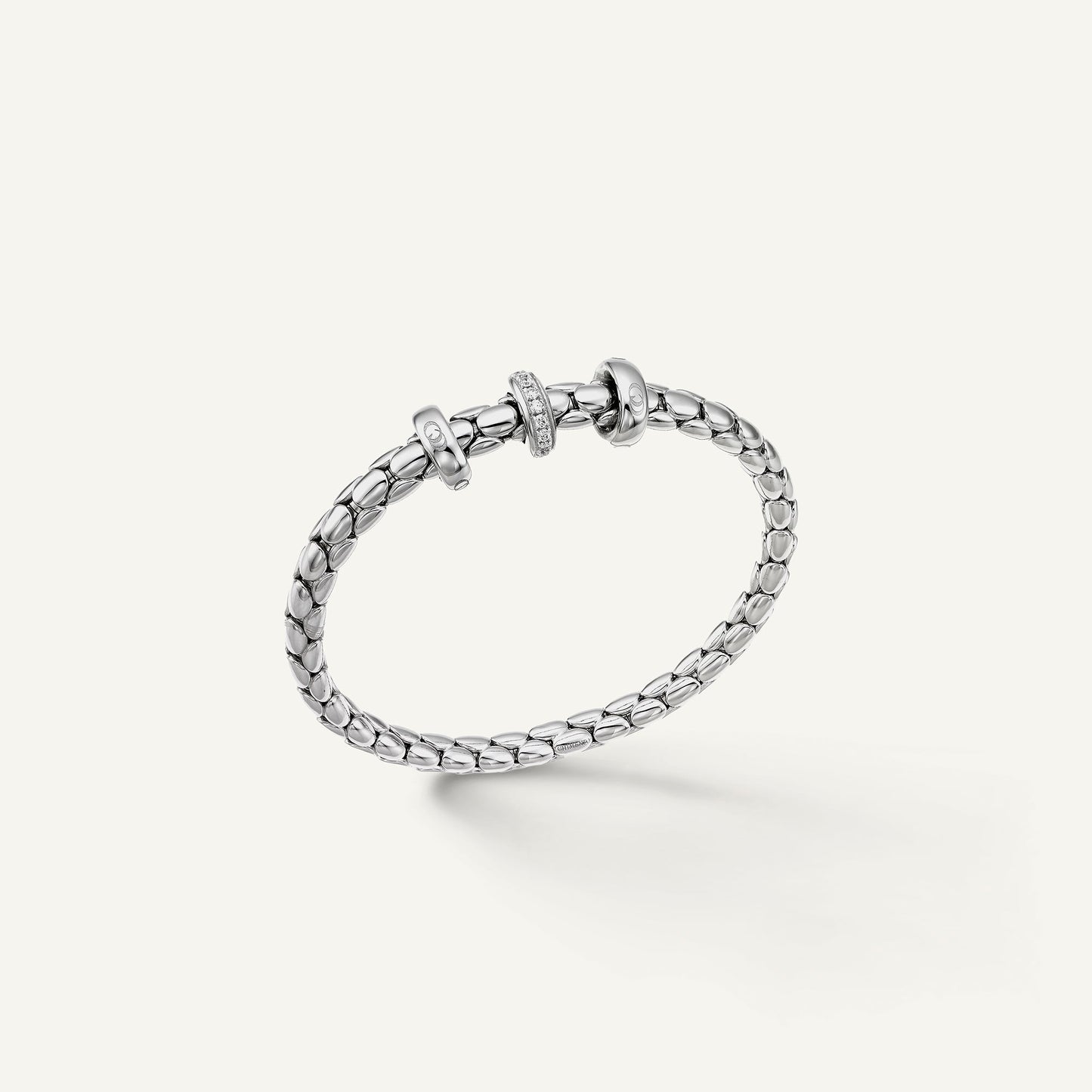Bracciale flessibile in oro e diamanti