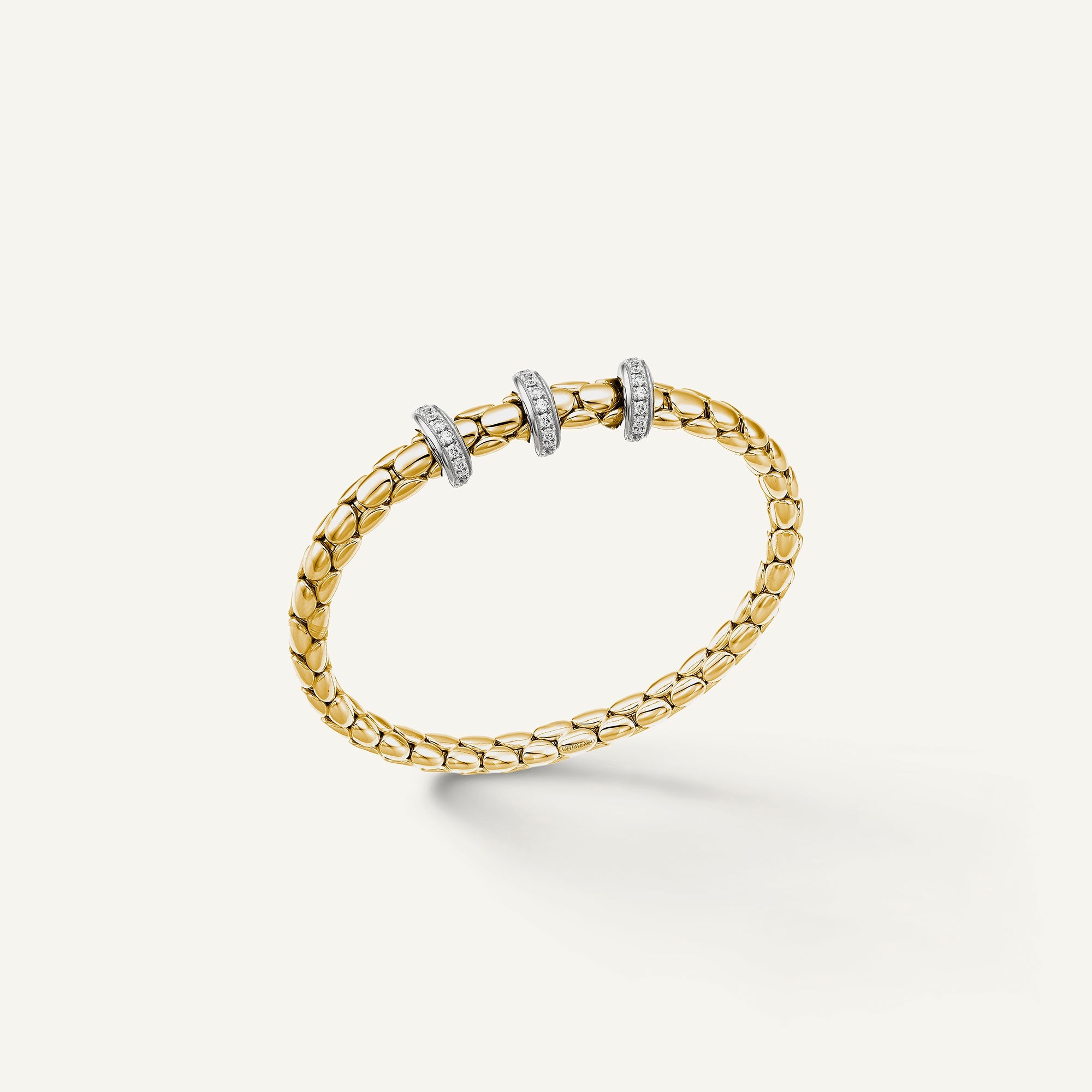 Bracciale flessibile in oro e diamanti