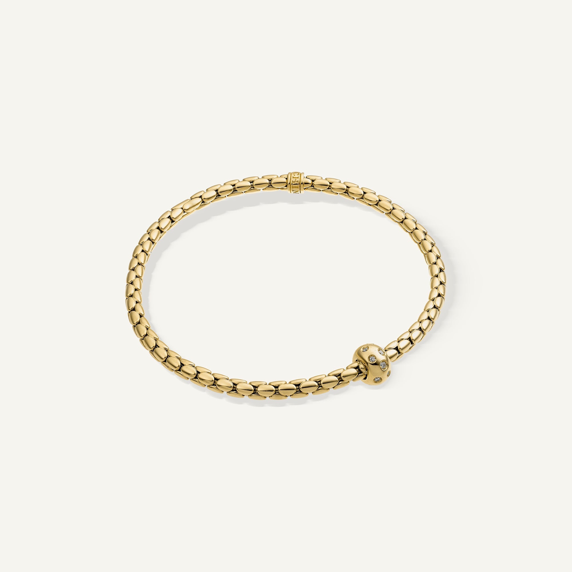 Bracciale flessibile in oro e diamanti