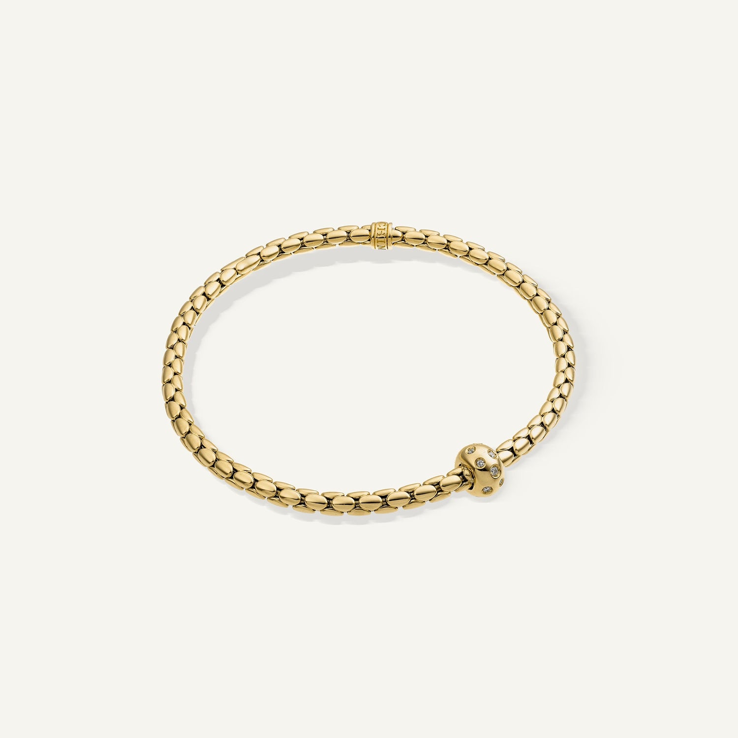 Bracciale flessibile in oro e diamanti