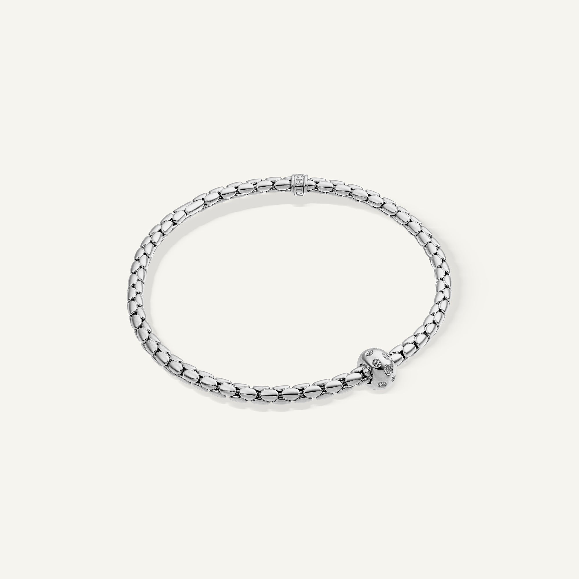 Bracciale flessibile in oro e diamanti