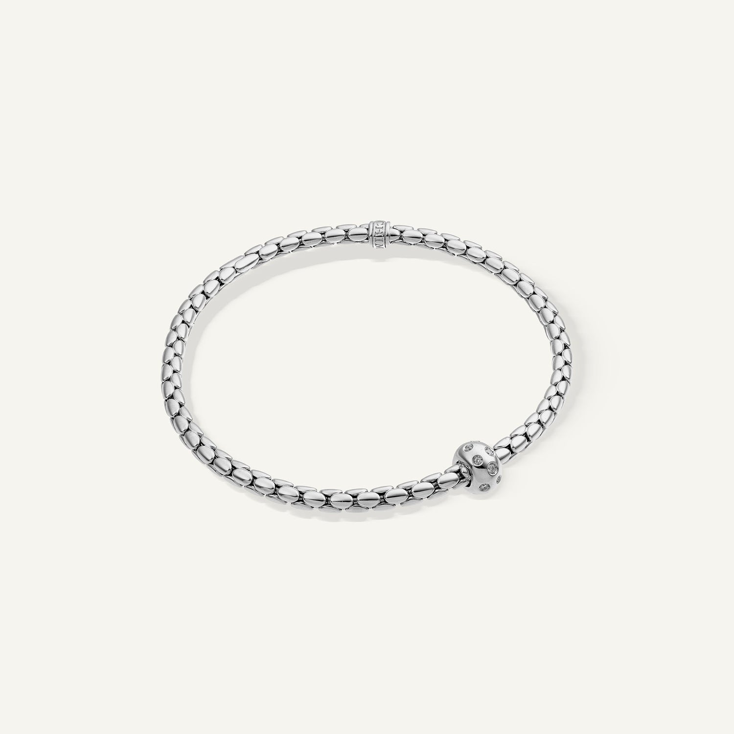 Bracciale flessibile in oro e diamanti