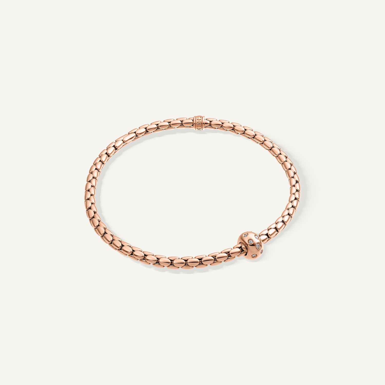 Bracciale flessibile in oro e diamanti