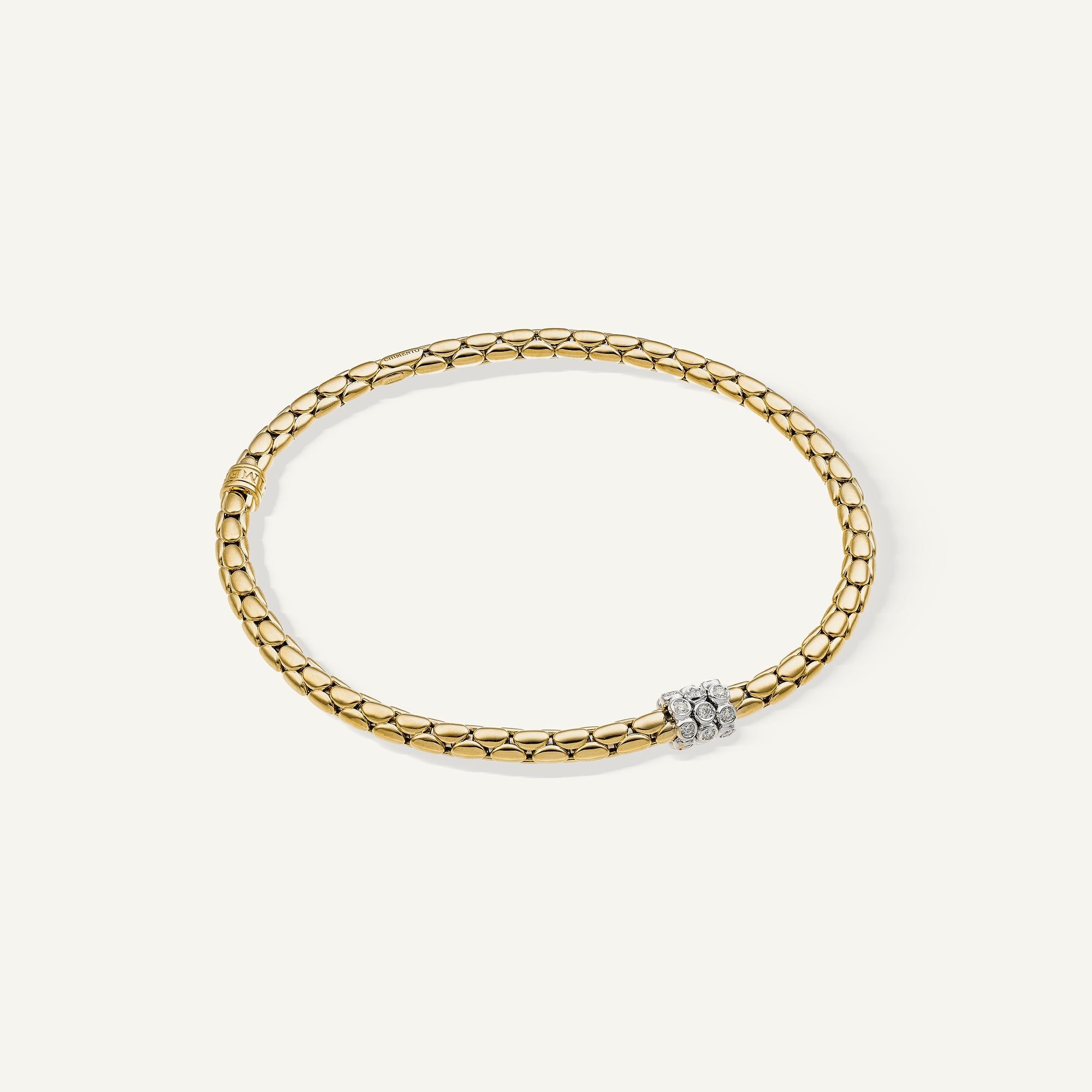 Bracciale flessibile in oro e diamanti
