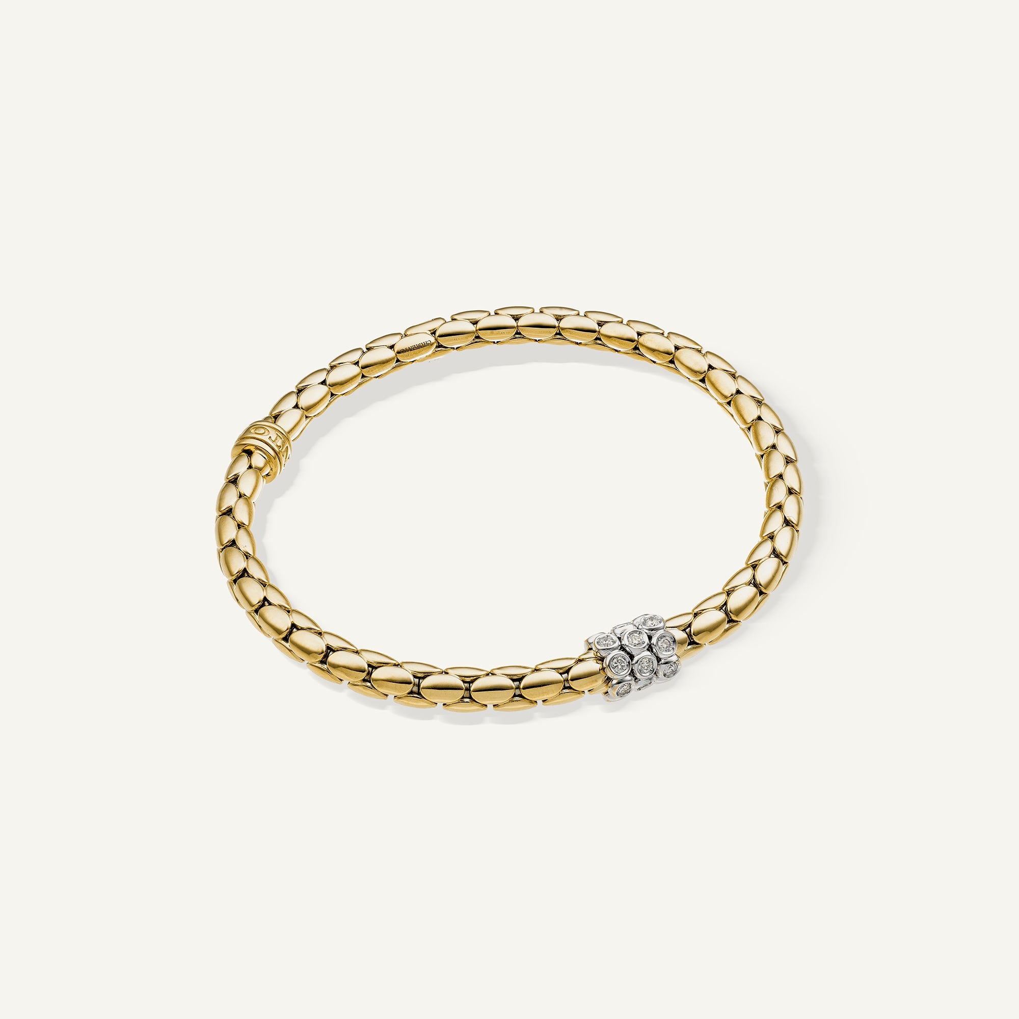 Bracciale flessibile in oro e diamanti