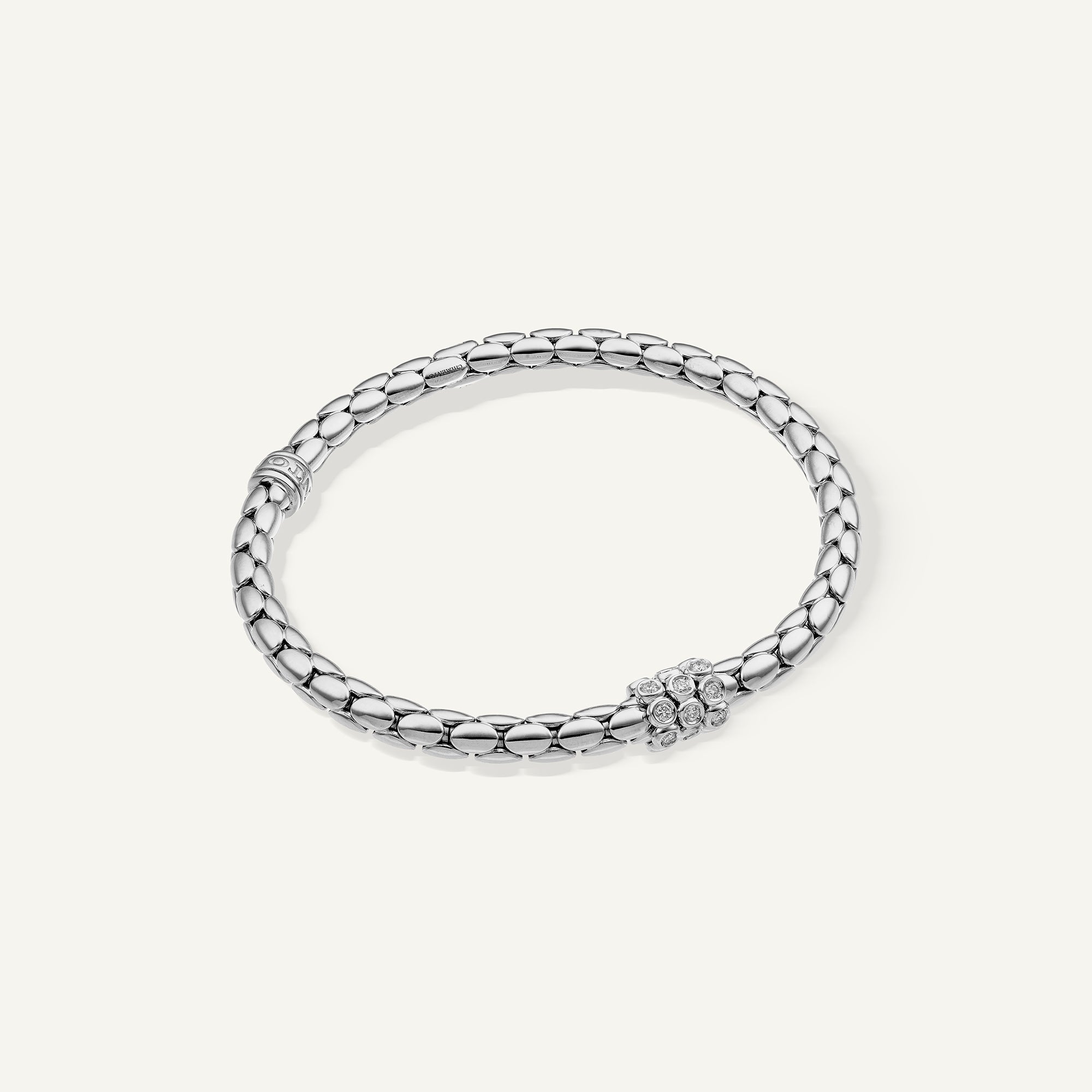 Bracciale flessibile in oro e diamanti