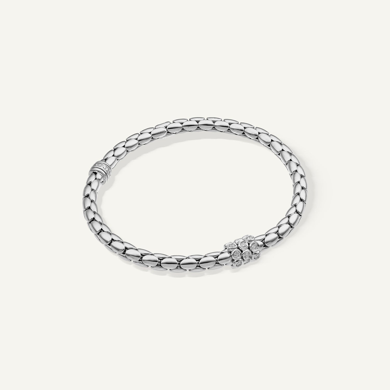 Bracciale flessibile in oro e diamanti