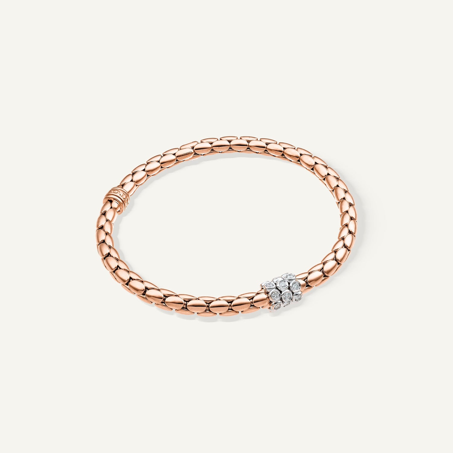 Bracciale flessibile in oro e diamanti