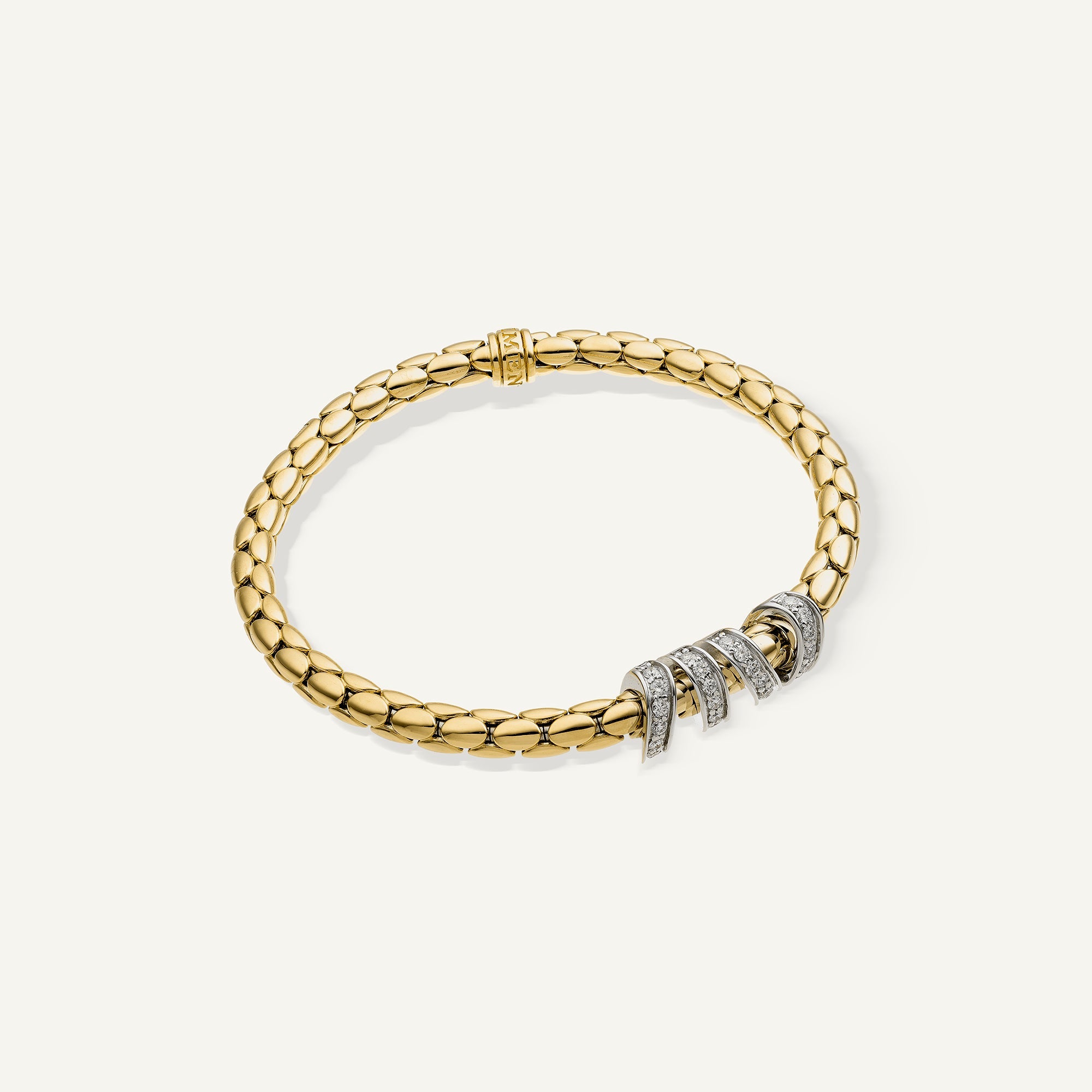 Bracciale flessibile in oro e diamanti