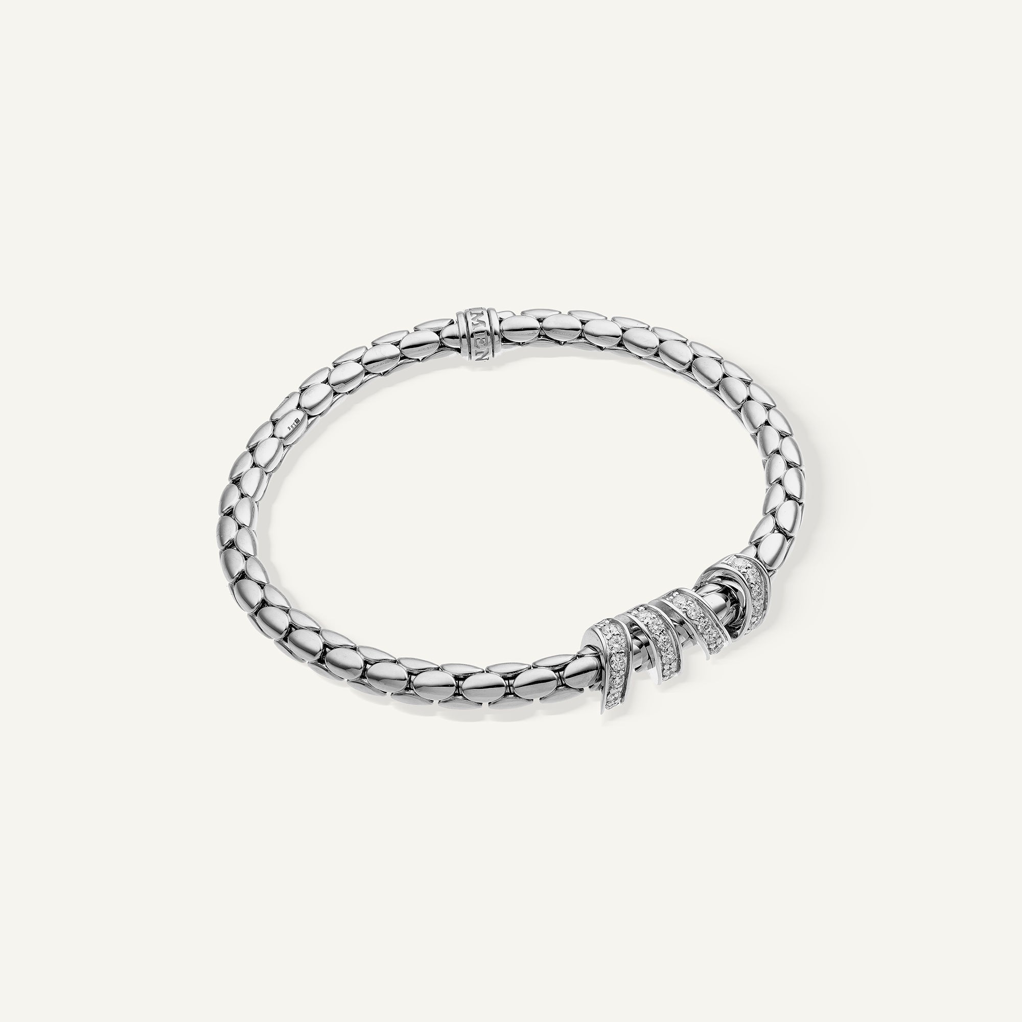 Bracciale flessibile in oro e diamanti