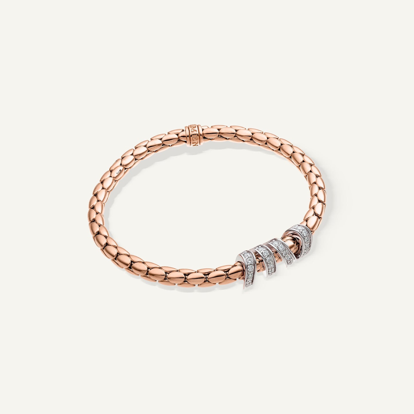 Bracciale flessibile in oro e diamanti