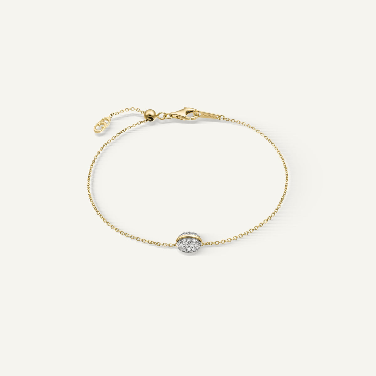 Gold bracelet with diamonds