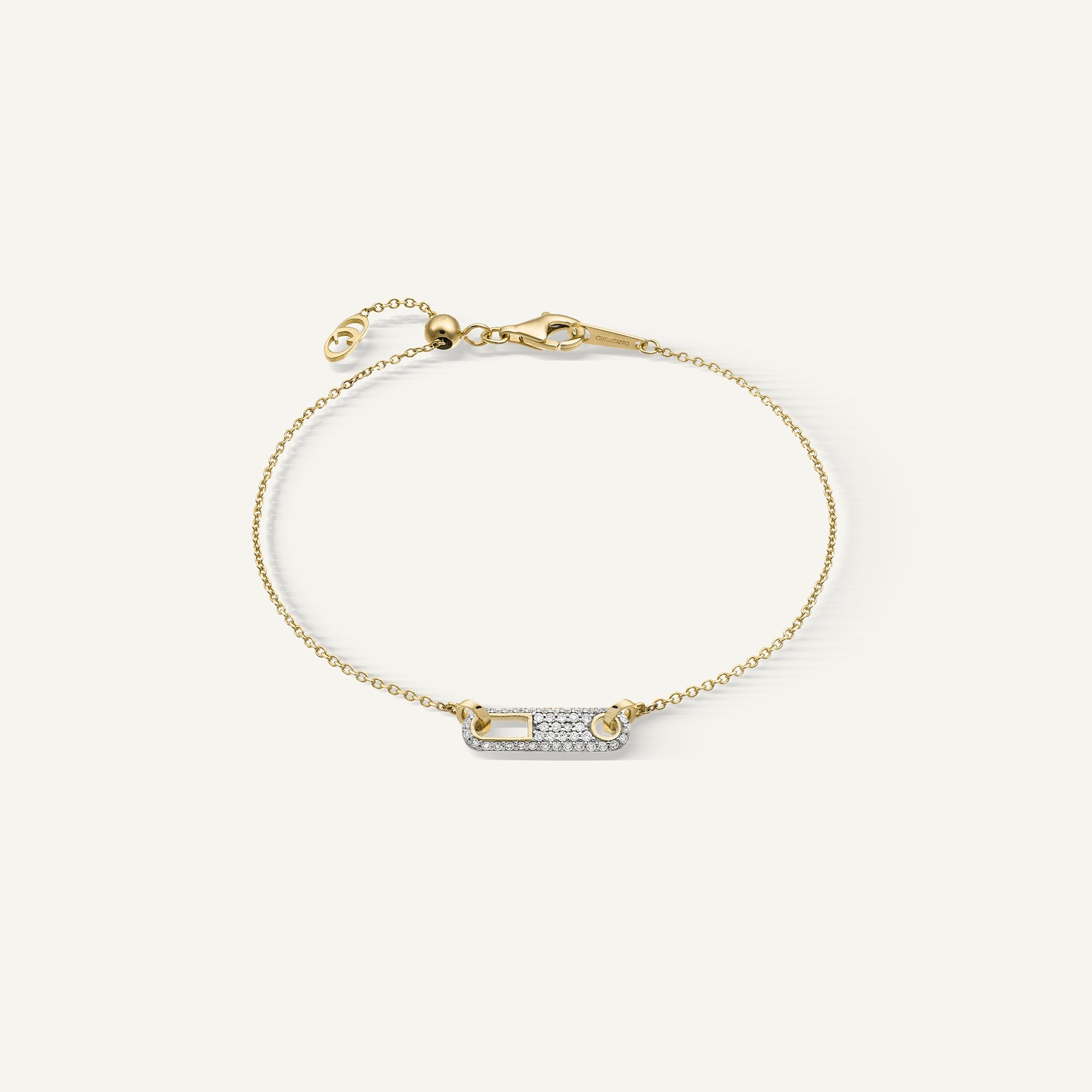Gold bracelet with diamonds