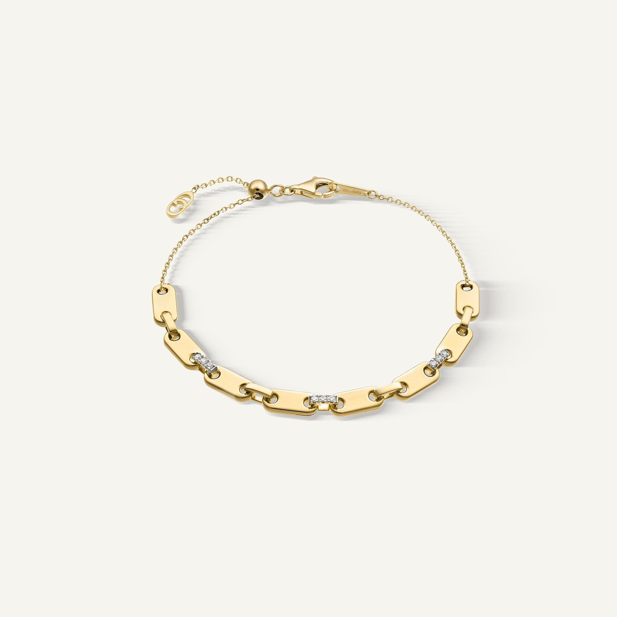 Gold bracelet with diamonds