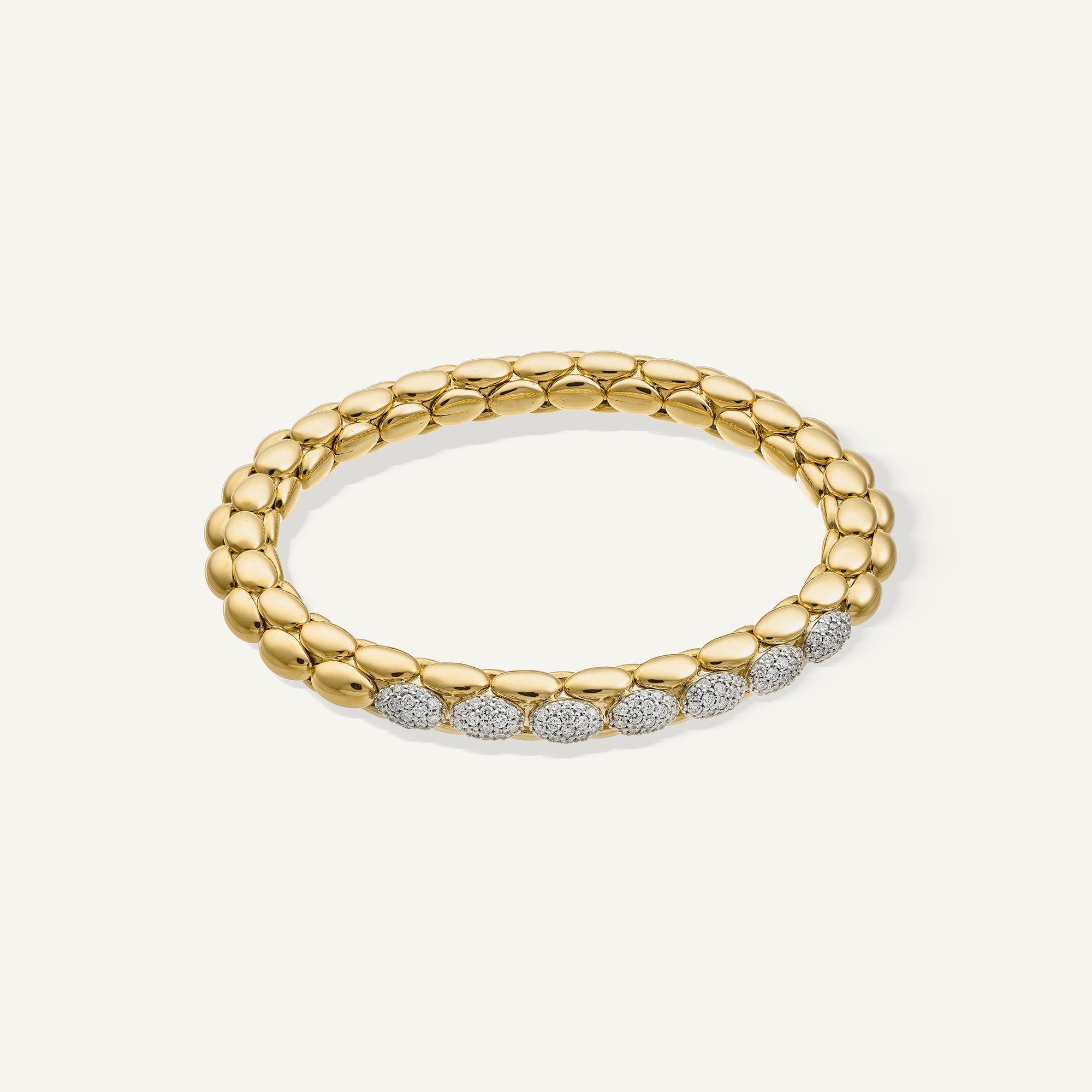 Bracciale flessibile in oro e diamanti