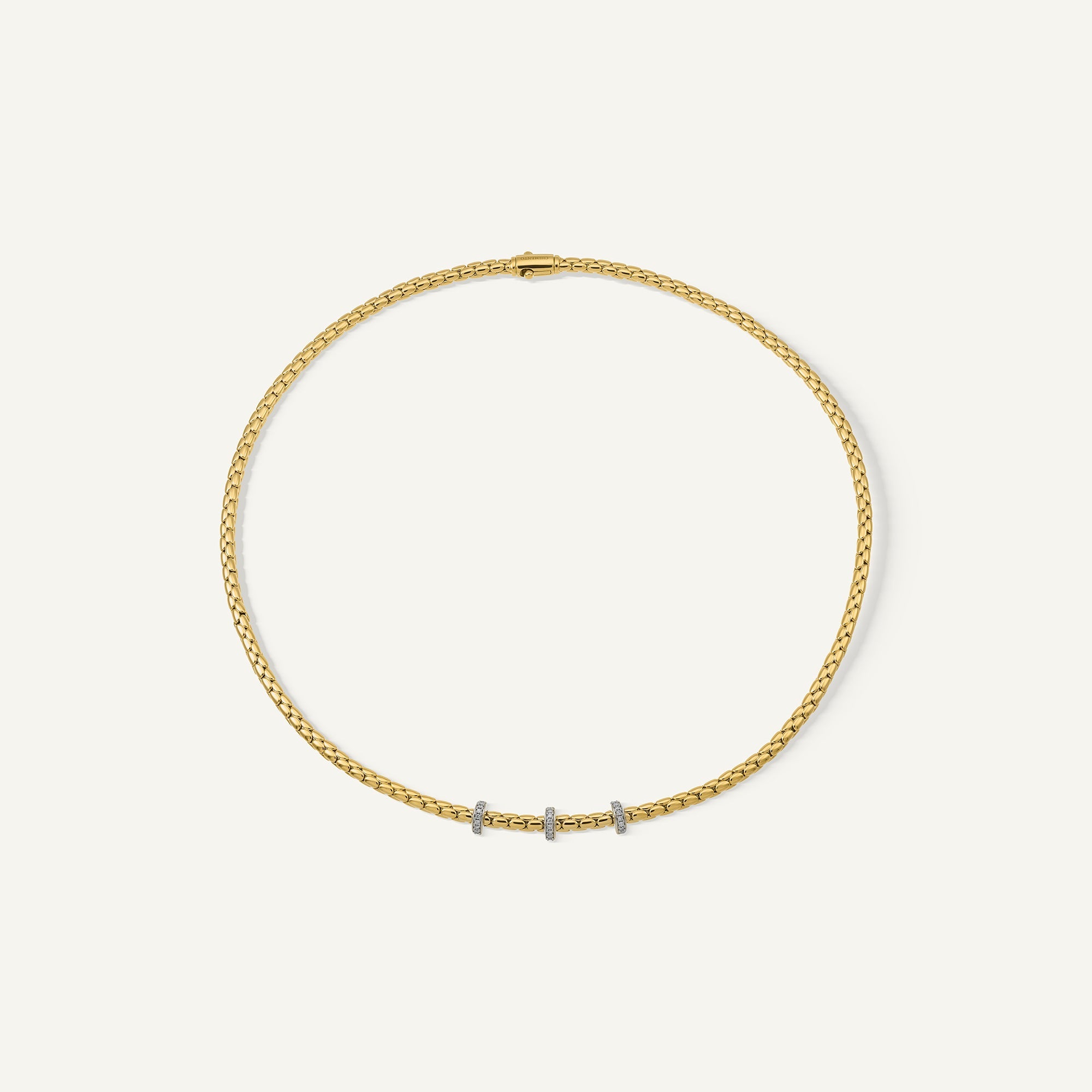 Girocollo elastico in oro e diamanti