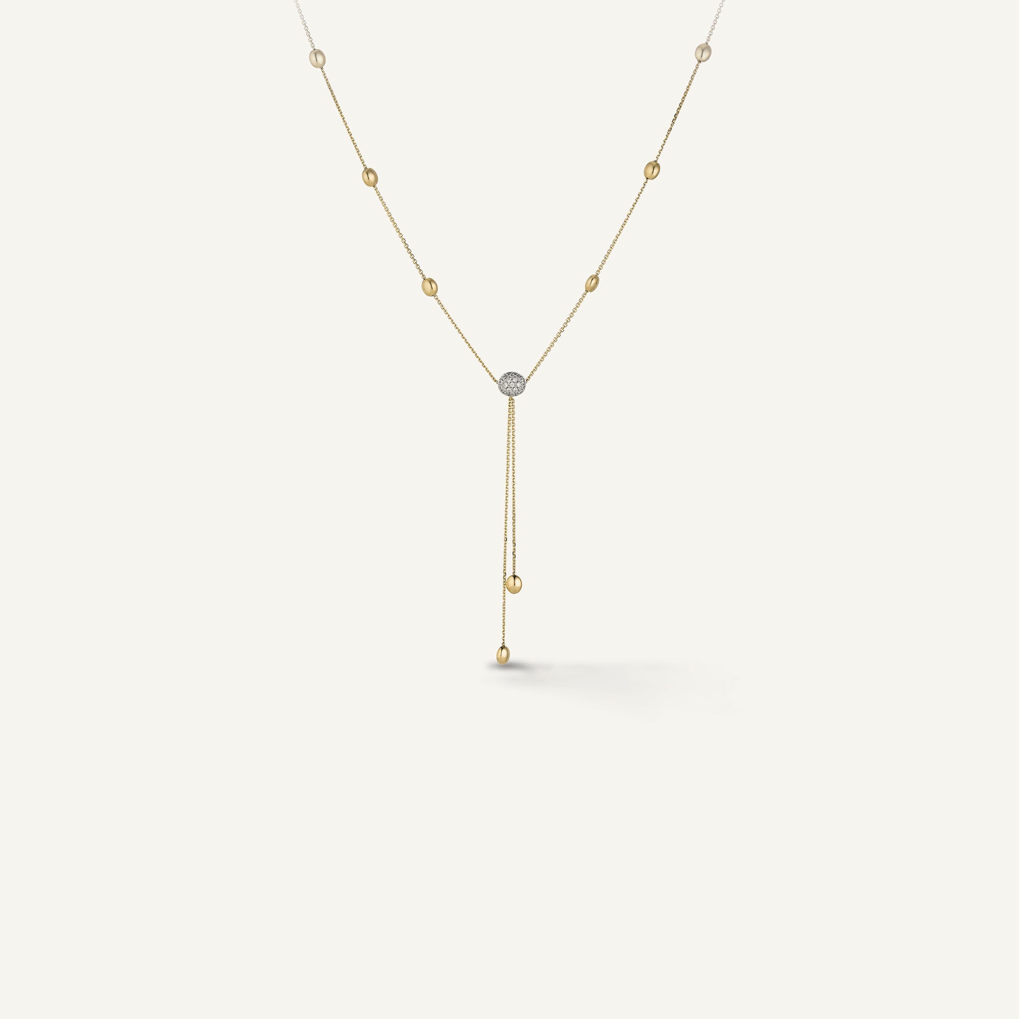 Gold necklace with diamonds