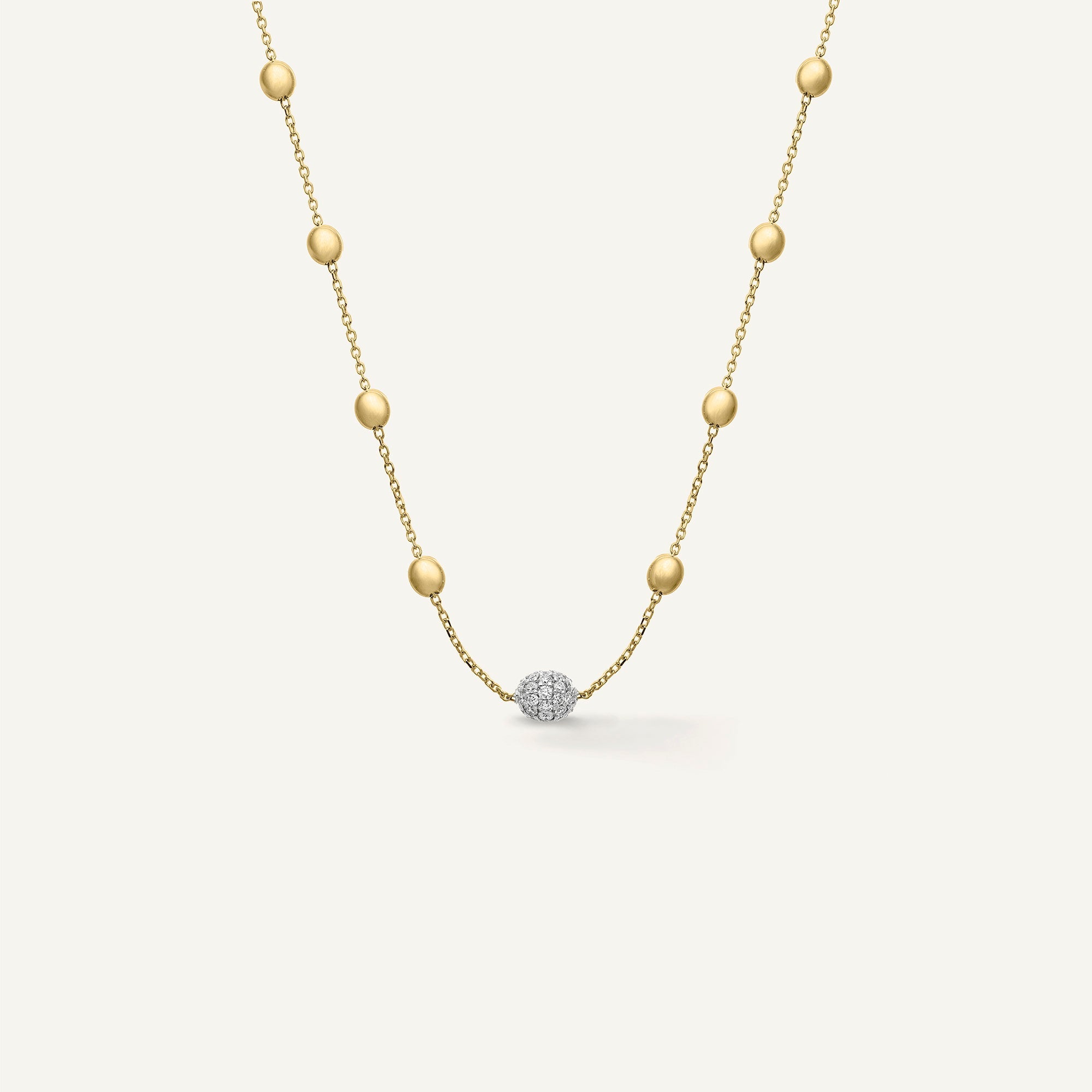 Gold necklace with diamonds