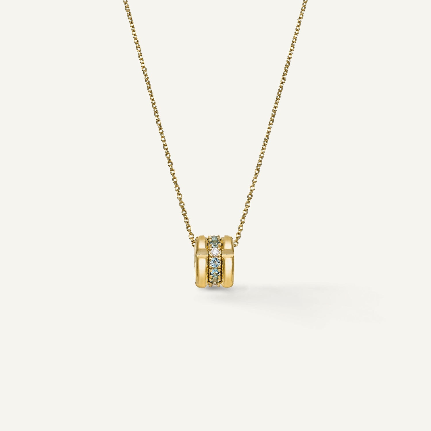 Collana in oro con diamanti e gemme colorate