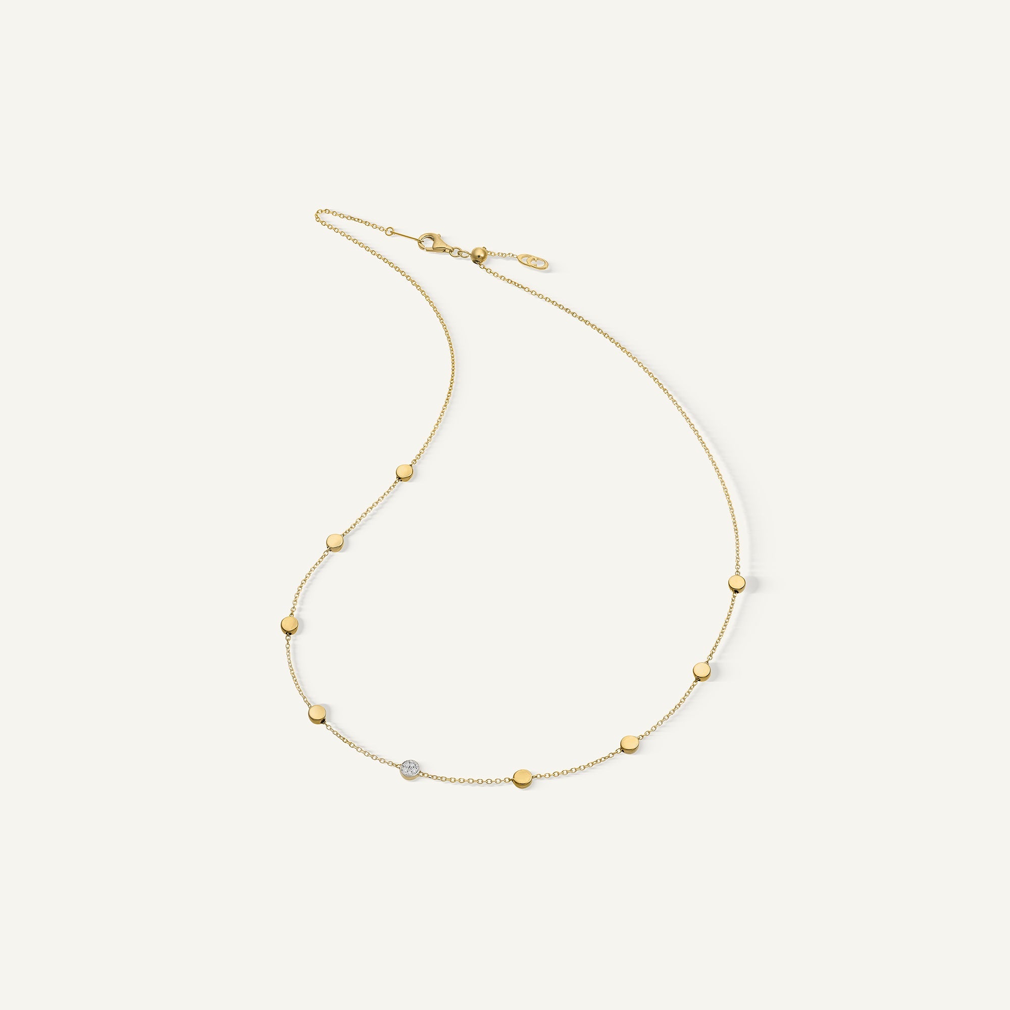 Gold necklace with diamonds