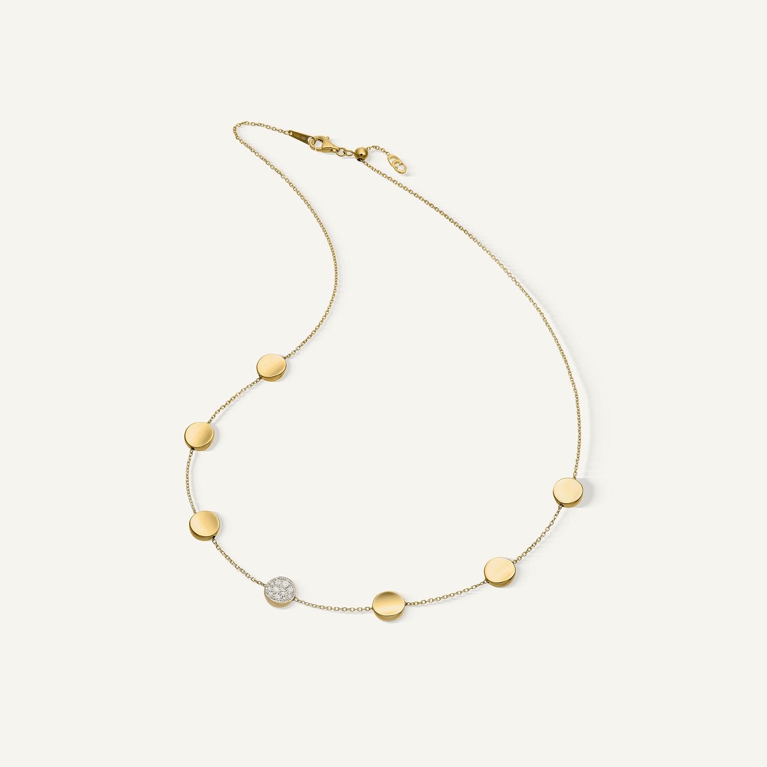Gold necklace with diamonds