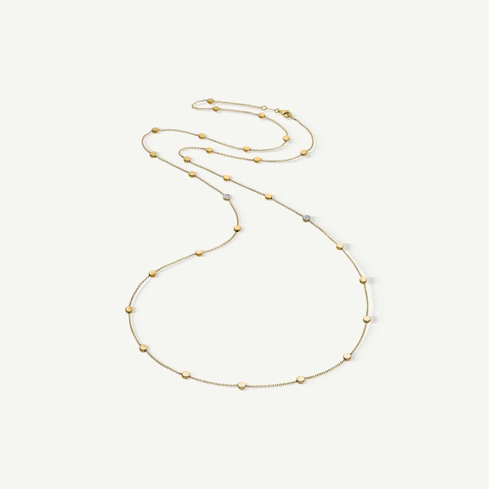 Gold necklace with diamonds