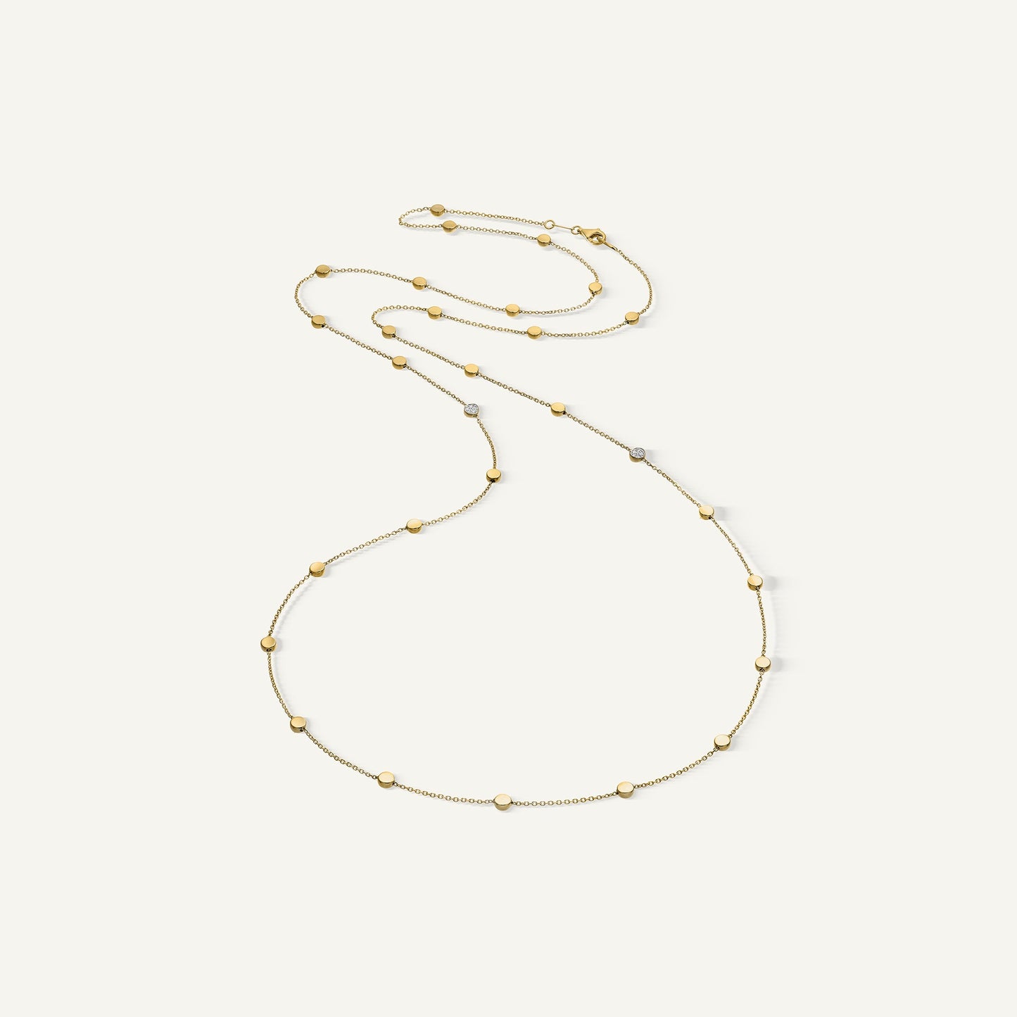 Gold necklace with diamonds