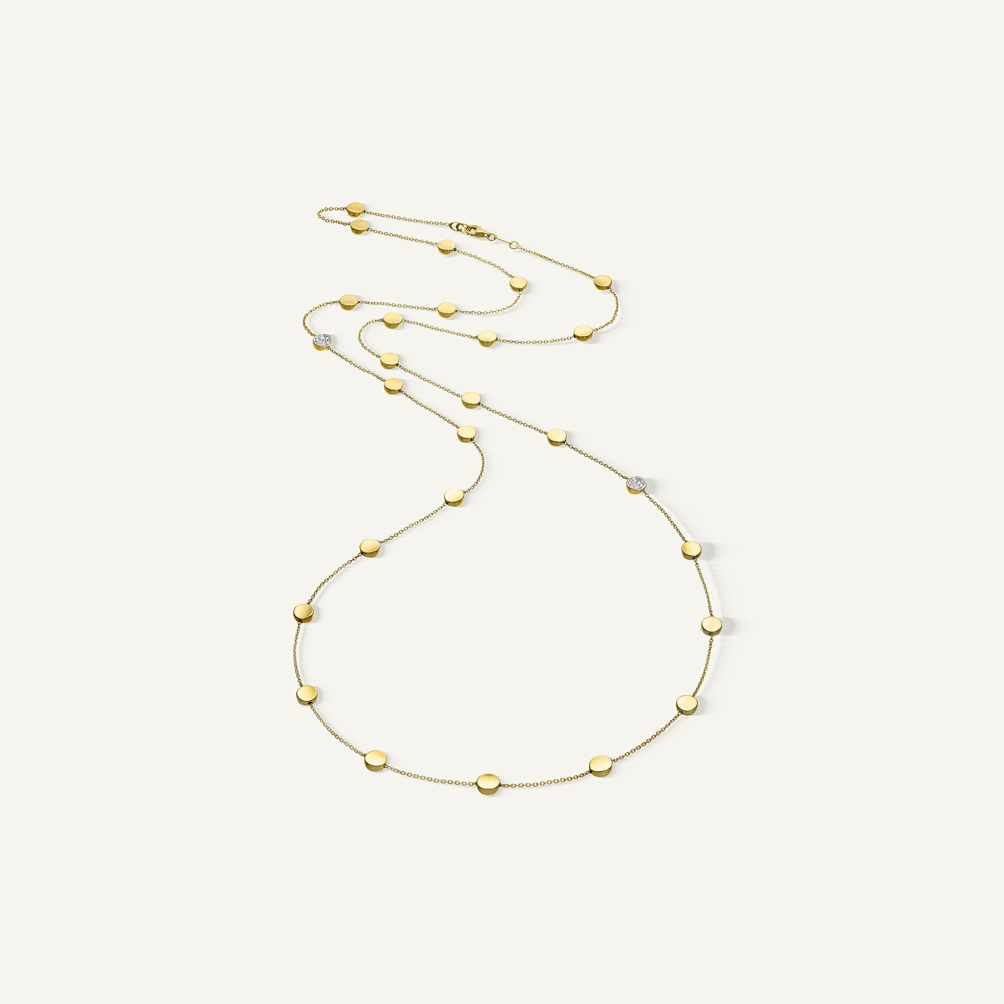 Gold necklace with diamonds
