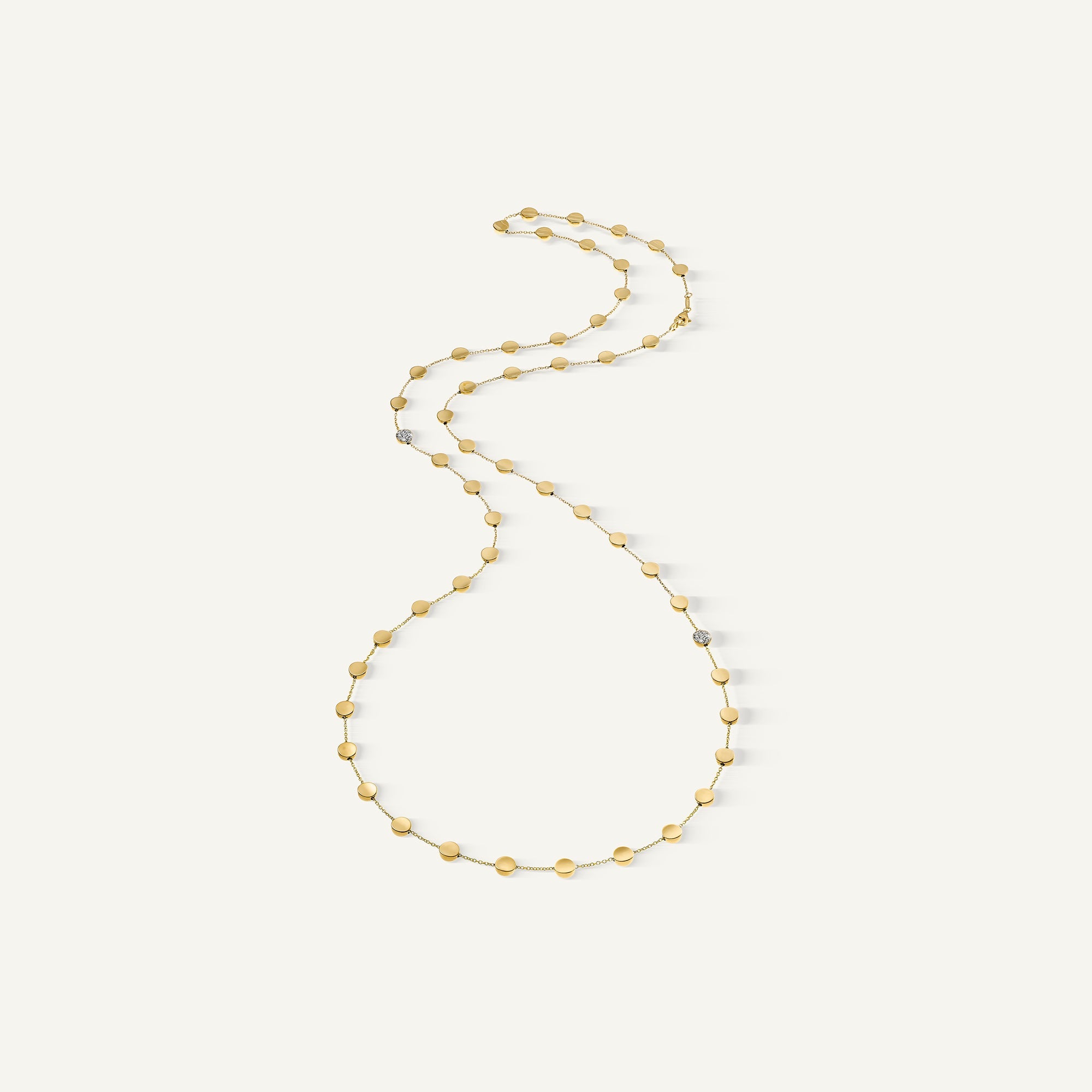 Gold necklace with diamonds