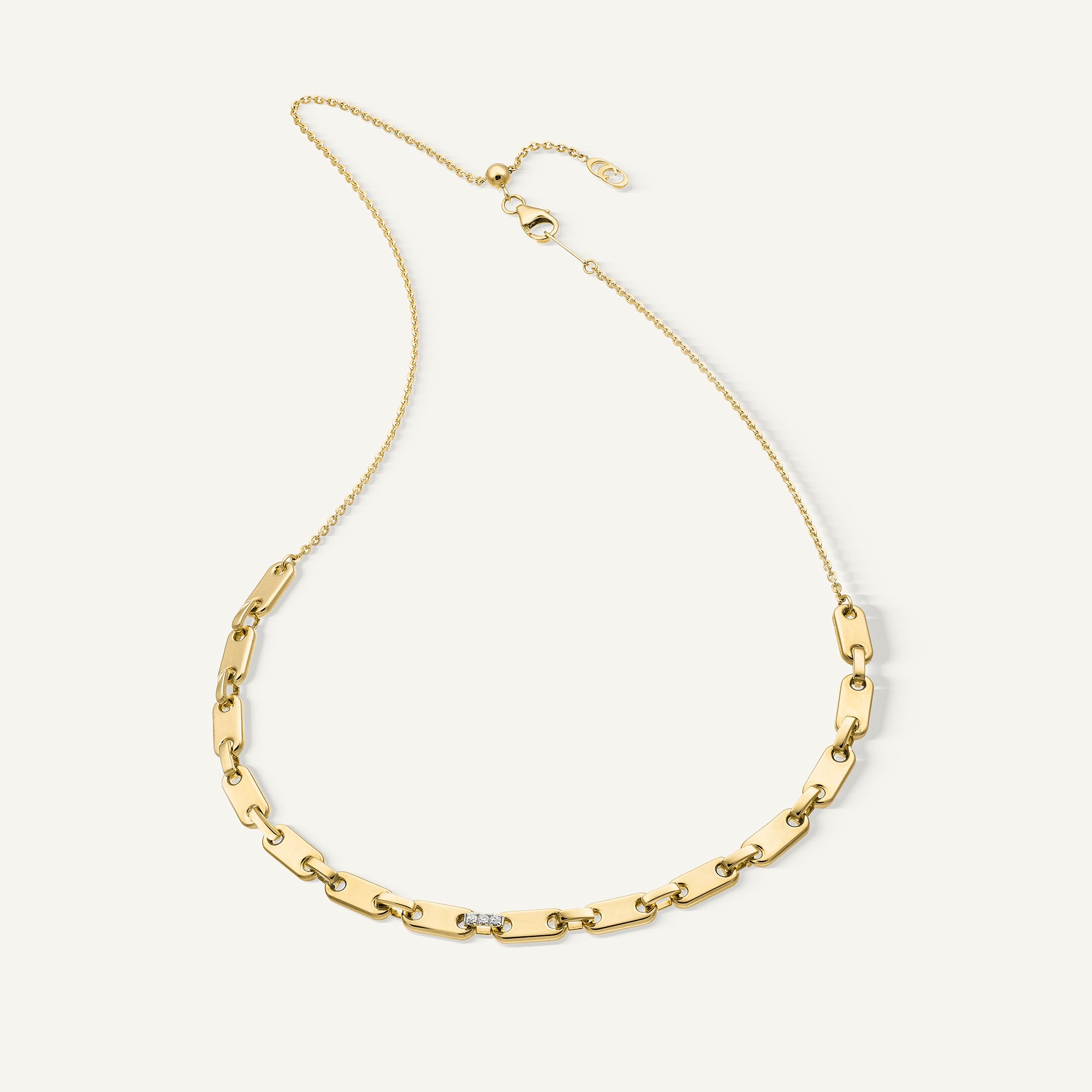 Gold necklace with diamonds