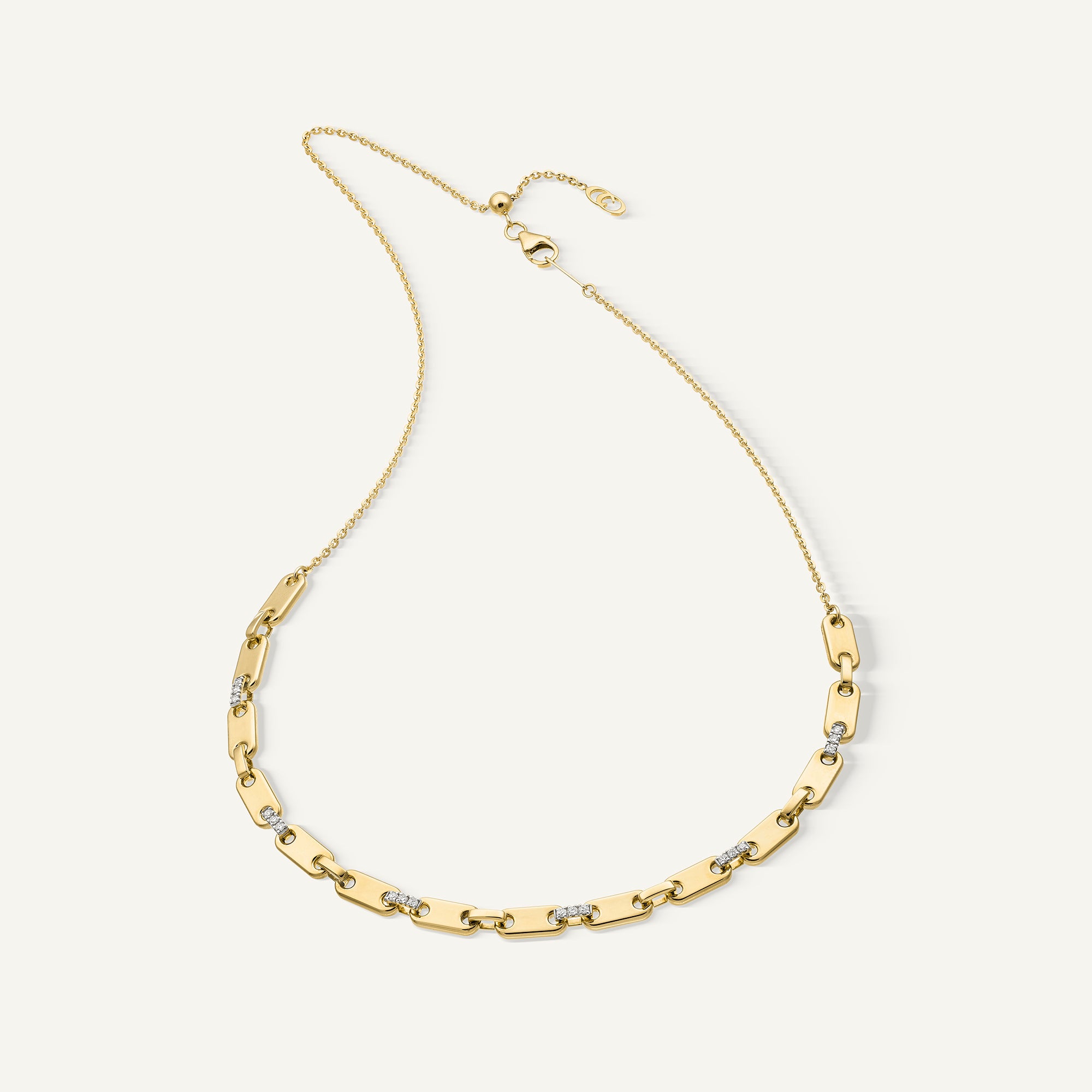 Gold necklace with diamonds