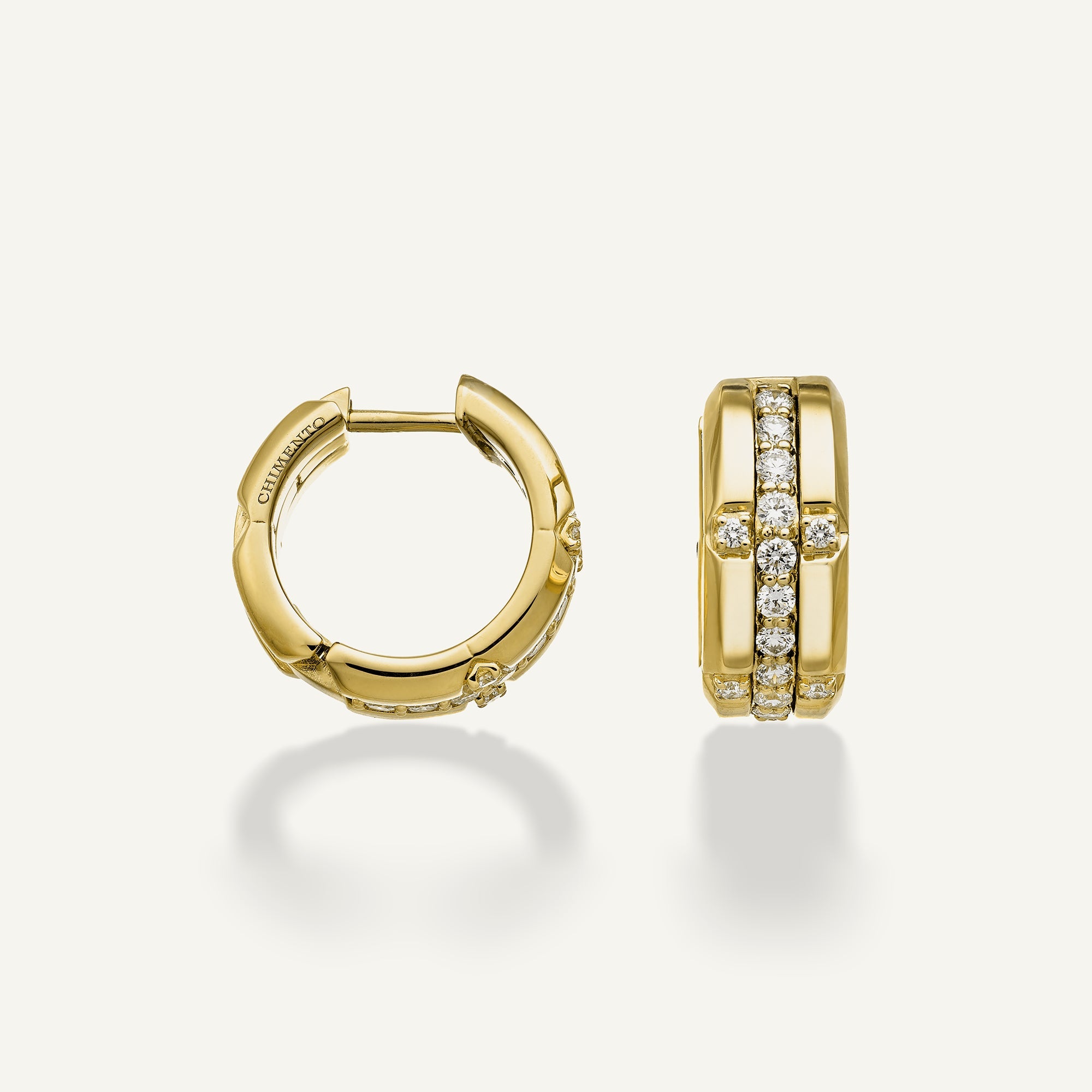 Orecchini in oro con diamanti e gemme colorate