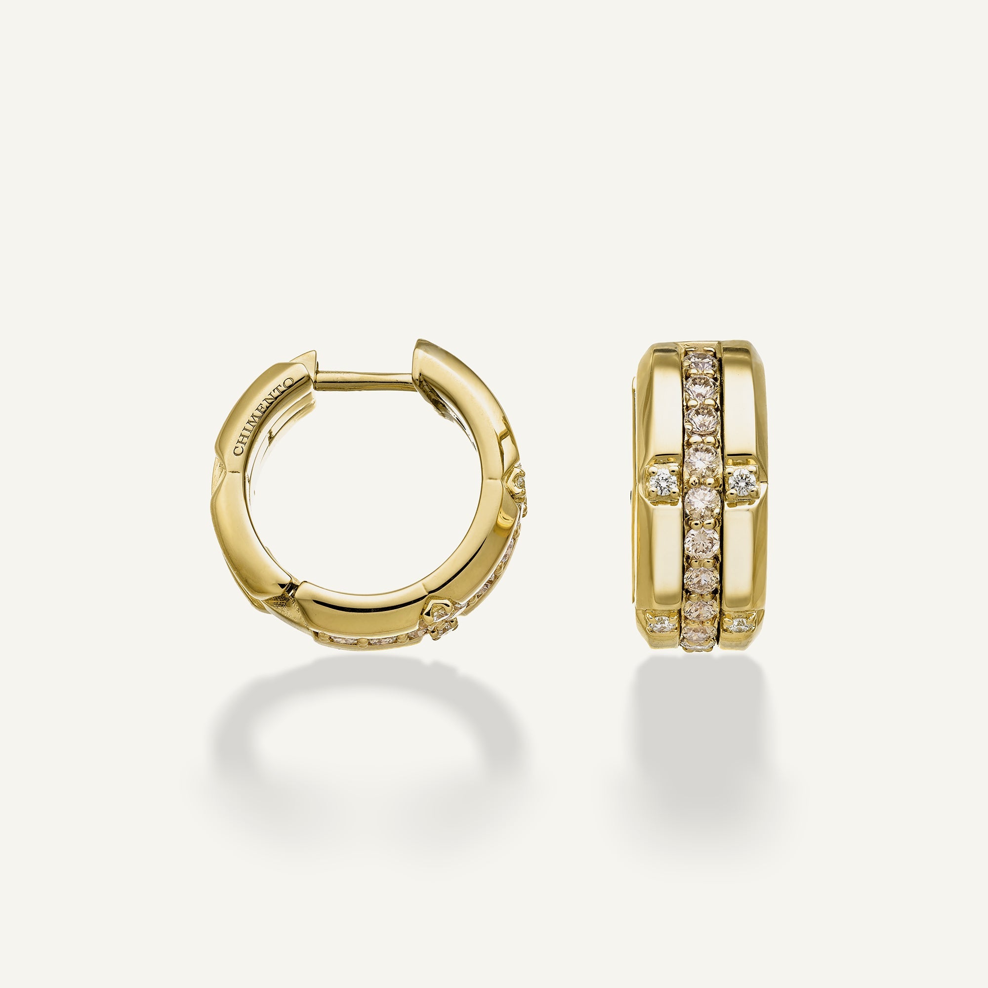 Orecchini in oro con diamanti e gemme colorate