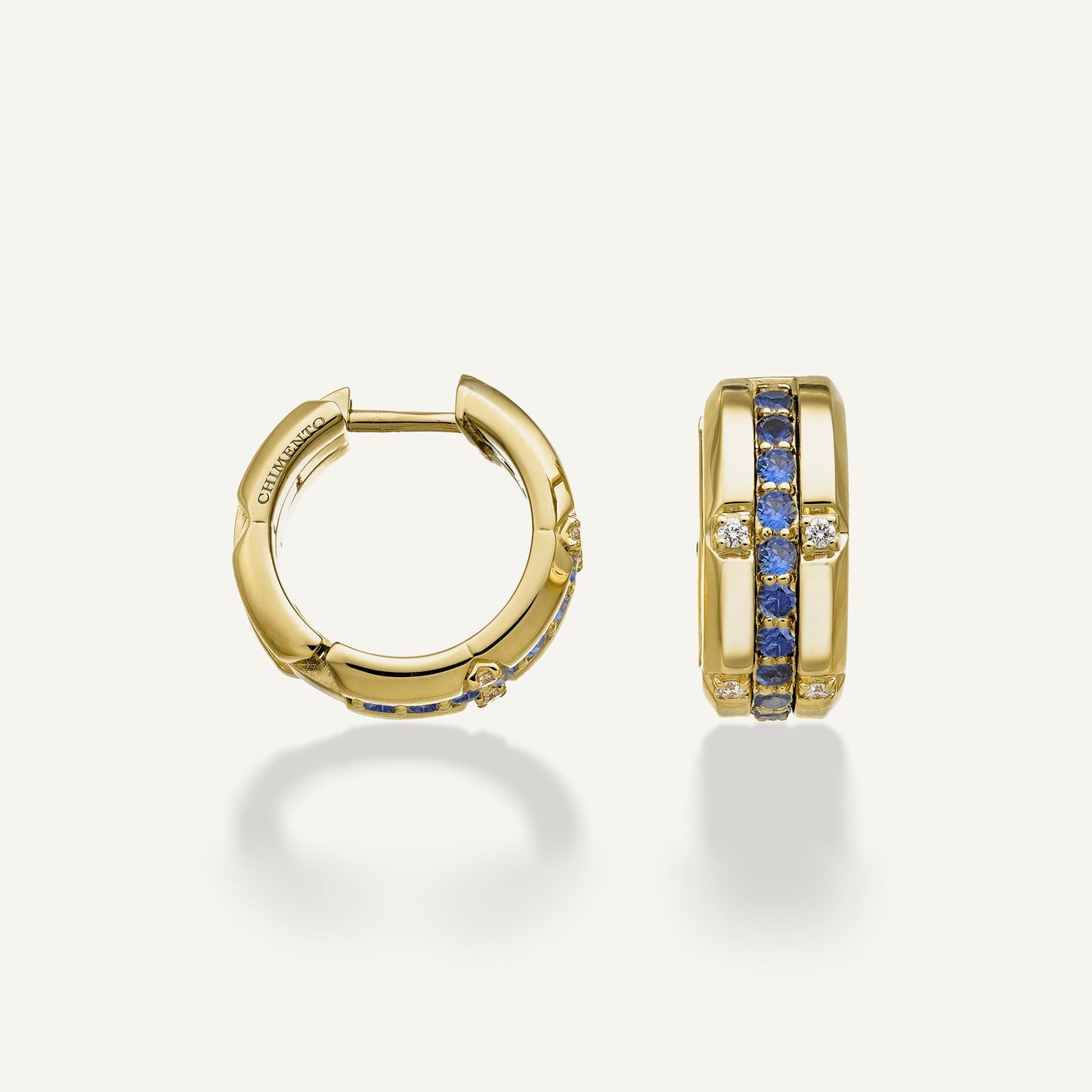 Orecchini in oro con diamanti e gemme colorate